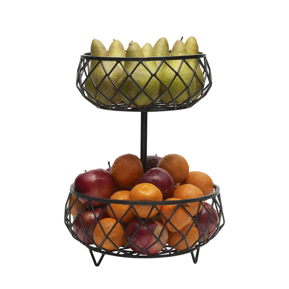 Scott Living Catalyst 2-Tier Storage Basket - Woven Decorative Organizer for Bedroom, Bathroom & Closet - Perfect for Towels, Blankets & Home Organization