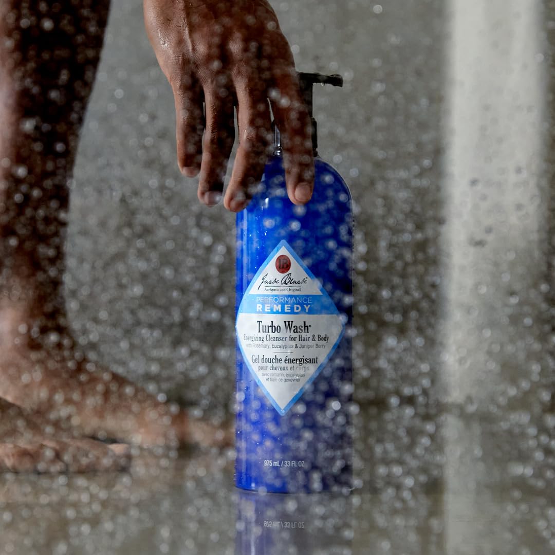Jack Black Turbo Wash Energizing Cleanser for Hair & Body - 2-in-1 Men's Shampoo & Body Wash with Natural Ingredients | Refreshing & Hydrating for Gym, Travel & Daily Use