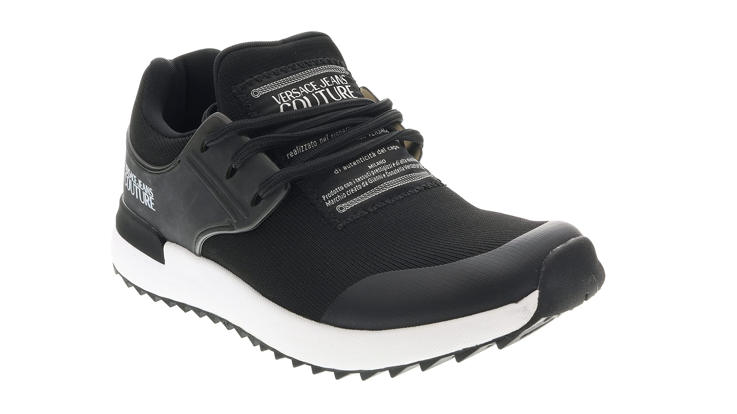 Versace Jeans Couture Black Signature Athletic Fashion Sneakers for Women - Stylish & Comfortable Casual Wear for Running, Gym & Everyday Outfits