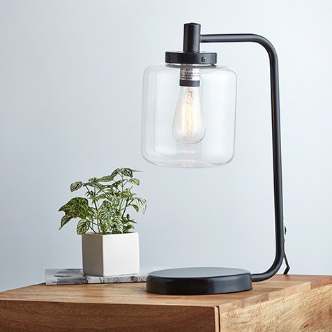 Deco 79 67722 Modern Metal and Glass Table Lamp - 20 Inches Tall, Elegant Home Office Lighting for Living Room, Bedroom, or Study Desk Decor