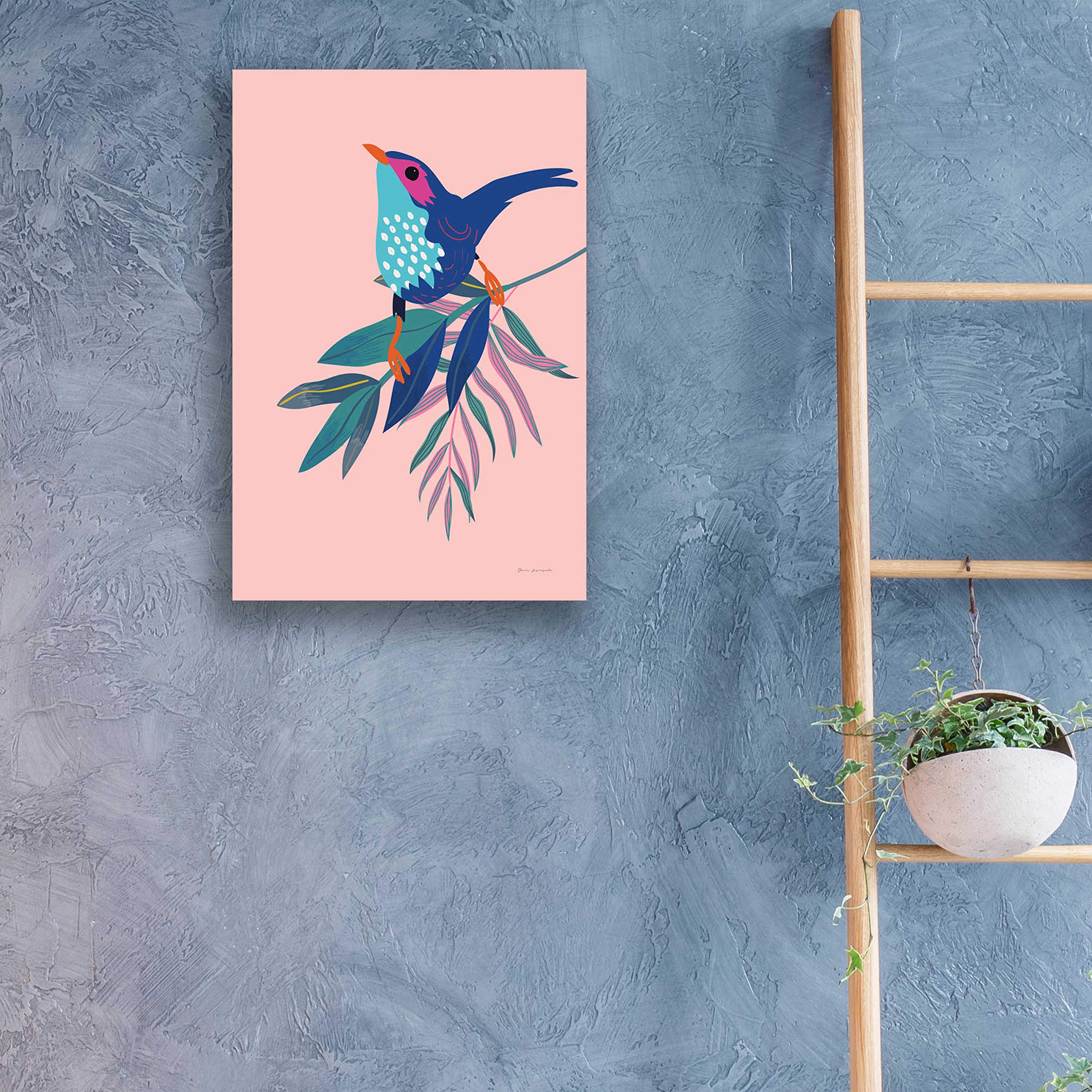 Exotic Birds IV by Omar Escalante - 16x24 Inch Vibrant Acrylic Glass Wall Art Painting - Perfect for Living Room, Bedroom & Office Decor