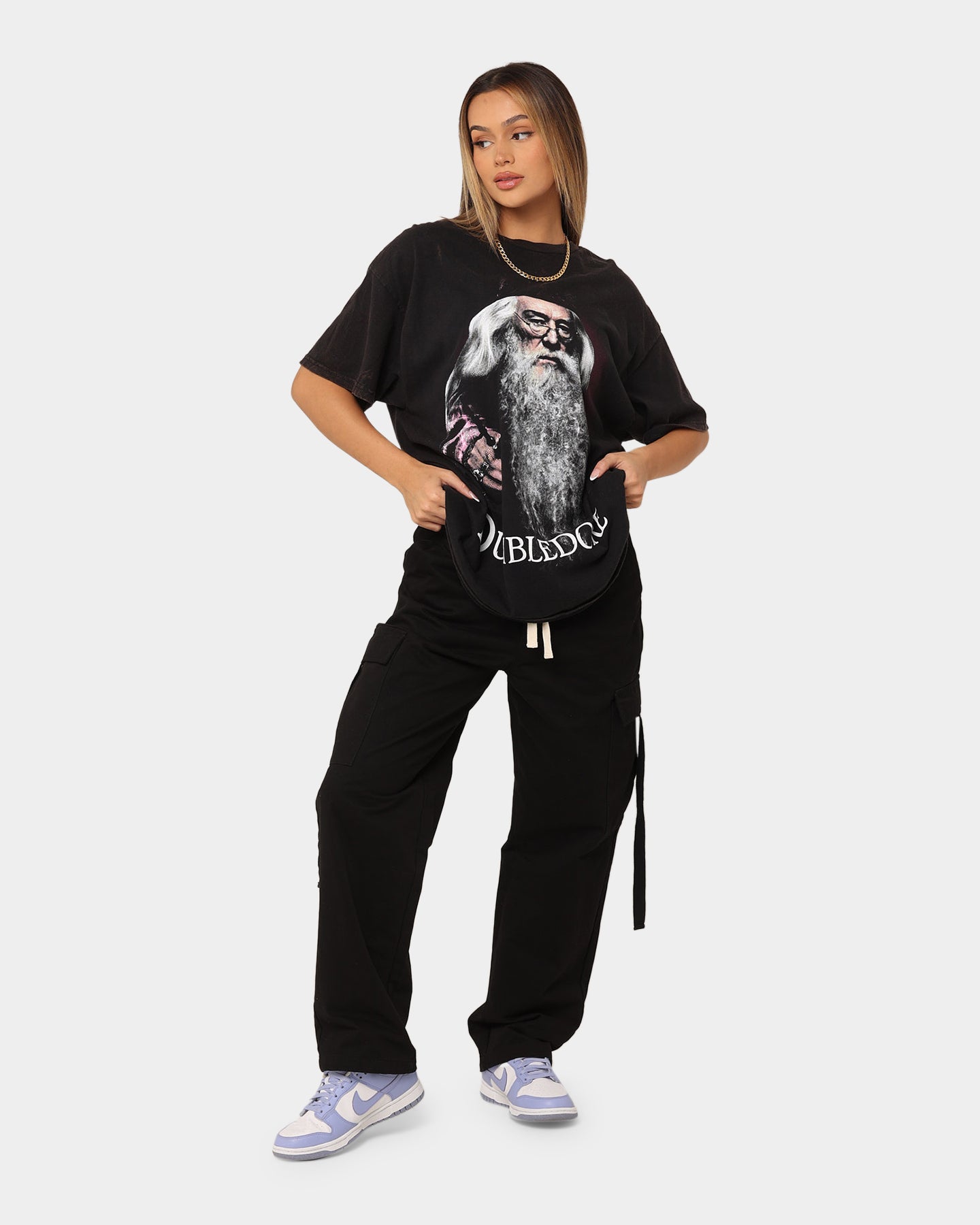 Vintage Harry Potter Dumbledore T-Shirt - American Thrift Black Wash Tee | Perfect for Cosplay, Halloween & Potterhead Fashion