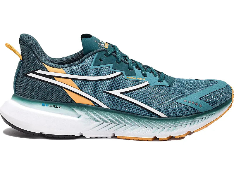 Diadora Mythos Blushield Volo 4 Running Shoes for Men - Brittany Blue/Mediterranea - Size 7 D Medium - Lightweight Cushioned Sneakers for Jogging, Gym & Daily Wear