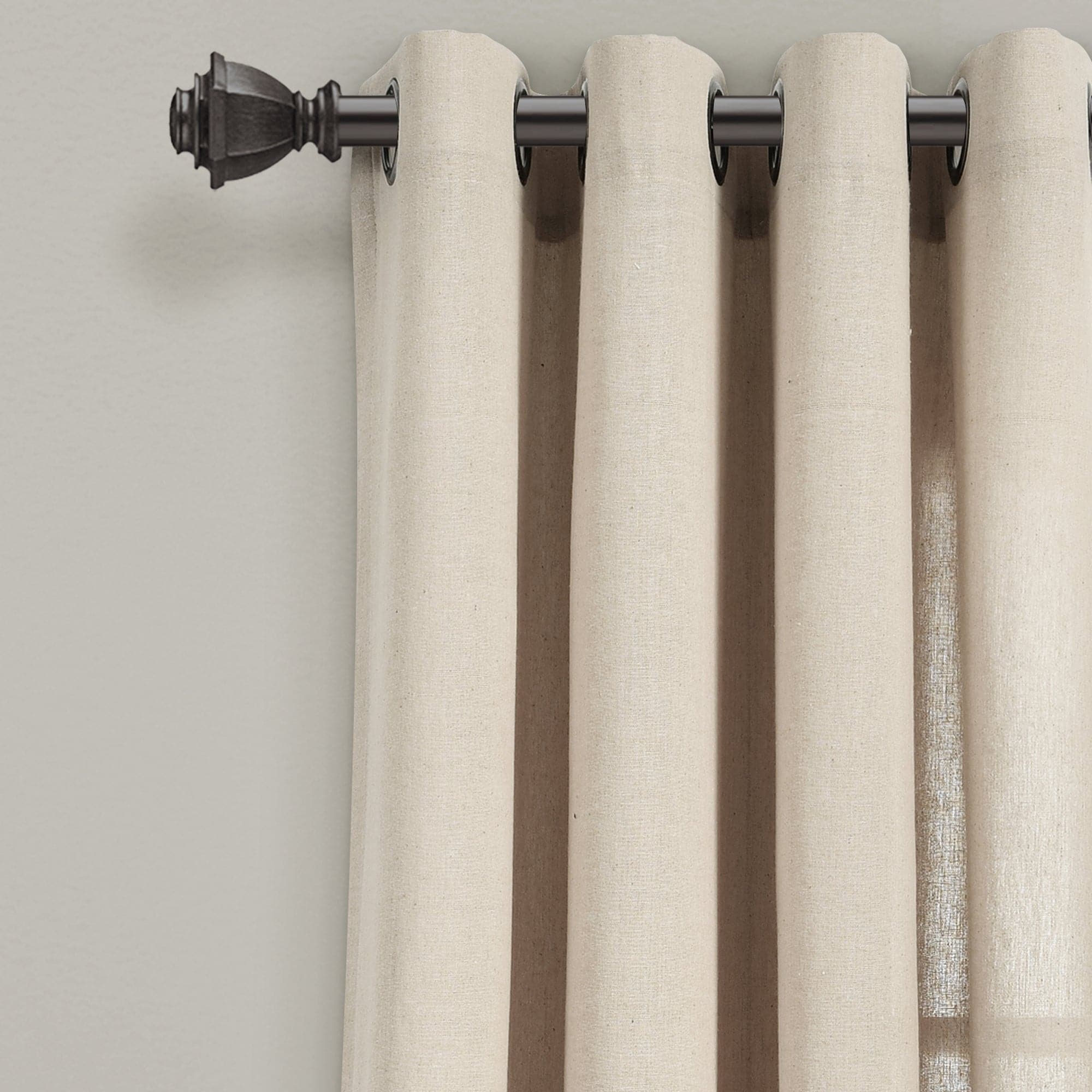 Premium Faux Linen Grommet Window Curtain Panels Set - Blackout Thermal Insulated Drapes for Living Room & Bedroom - Elegant Home Decor for Modern Houses