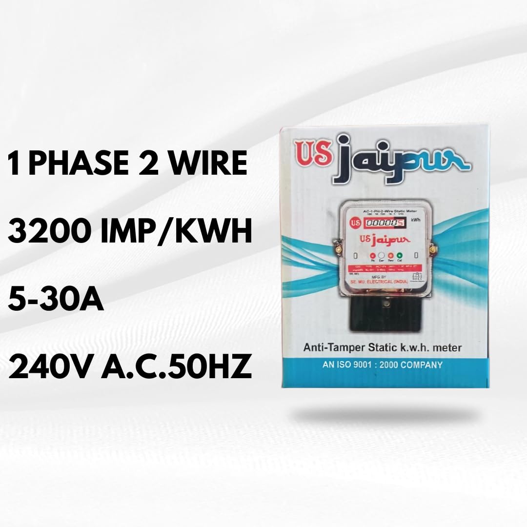 Double Phase Electrical Energy Sub Meter for Home - Accurate Power Consumption Monitoring | Ideal for Residential Energy Tracking & Cost Savings