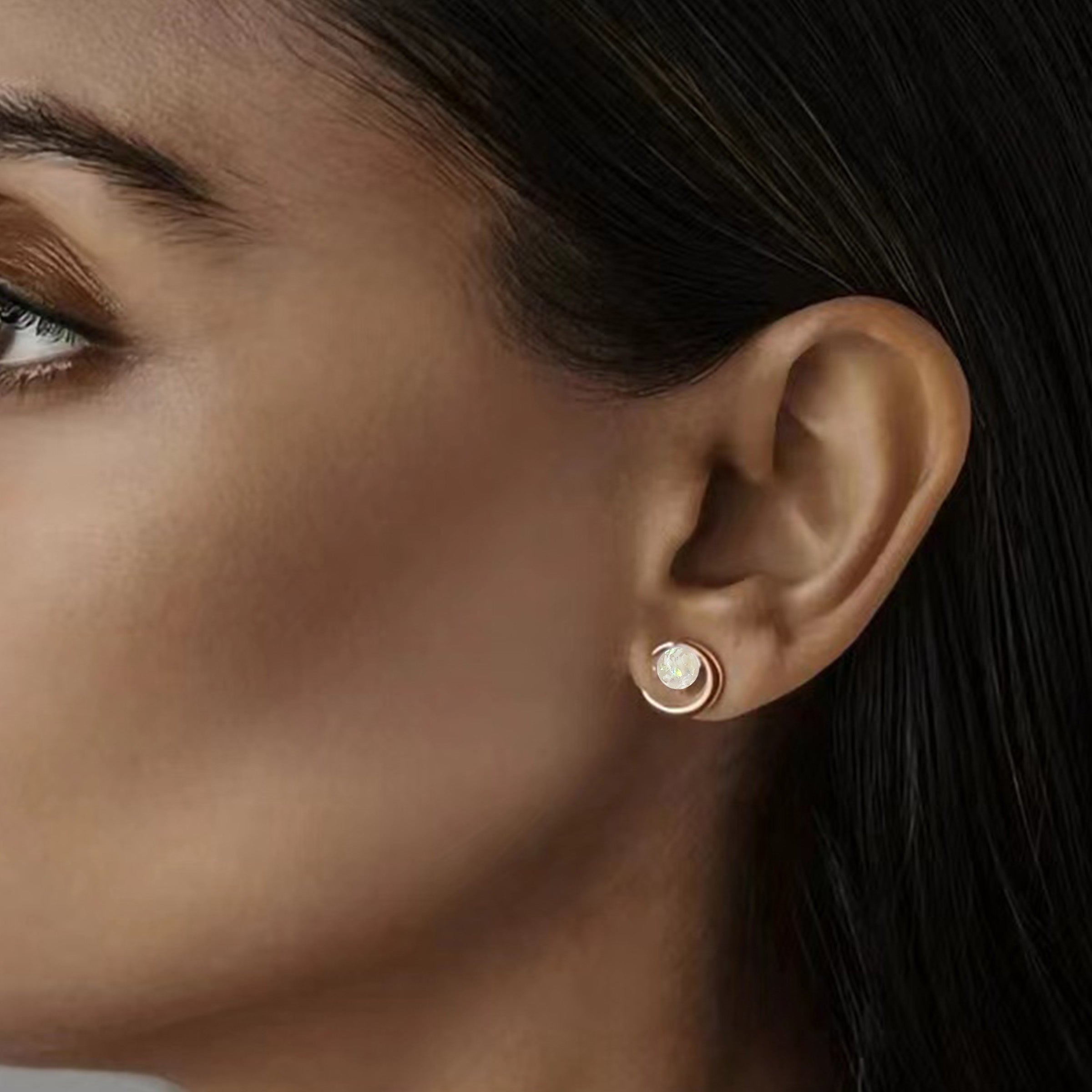 Moonlit Embrace: Elegant Ashes Stud Earrings for Women - Perfect for Casual Wear, Parties & Gifting