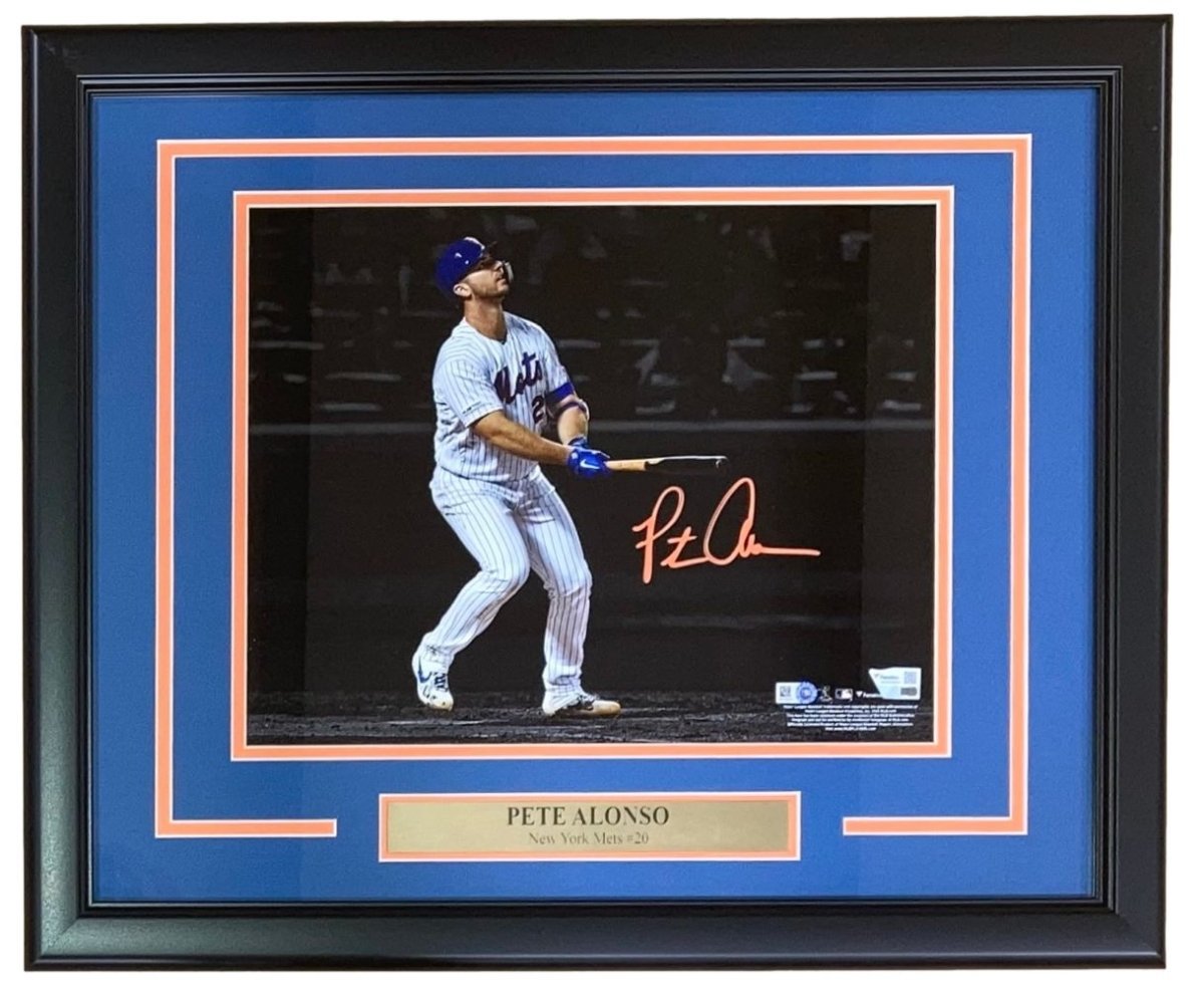 Pete Alonso Autographed Signed 11x14 Framed New York Mets Photo - Certified Authentic Collectible for Baseball Fans & Sports Memorabilia Enthusiasts - Perfect for Home, Office, or Man Cave Decor