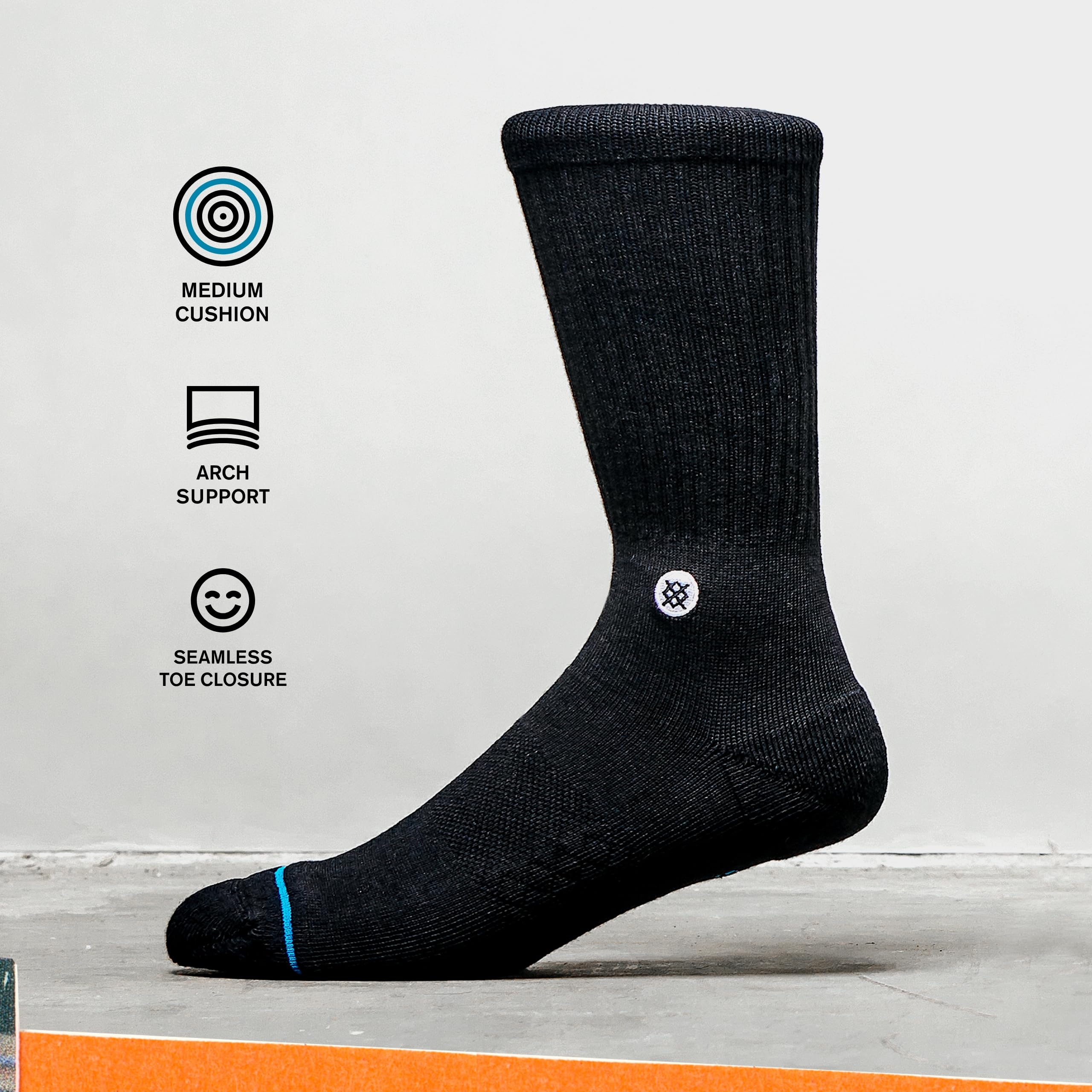 Stance Scud Crew Socks for Men & Women - Premium Comfort Athletic Socks (Charcoal Grey) - Perfect for Running, Basketball & Everyday Wear