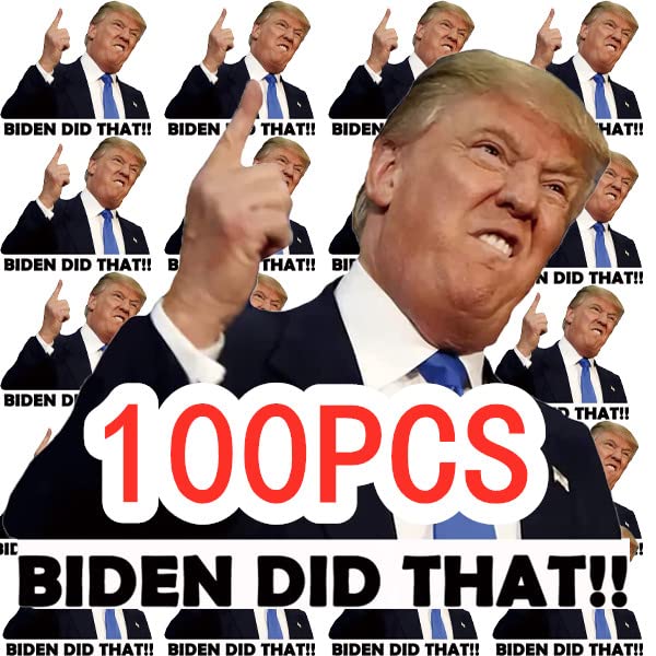 100PCS Funny Political Parody Stickers - Biden Did That & Trump 2024 Vinyl Decals for Cars, Laptops, Windows | Waterproof Bumper Stickers for Gas Pumps, Perfect for Elections, Protests & Political Humor