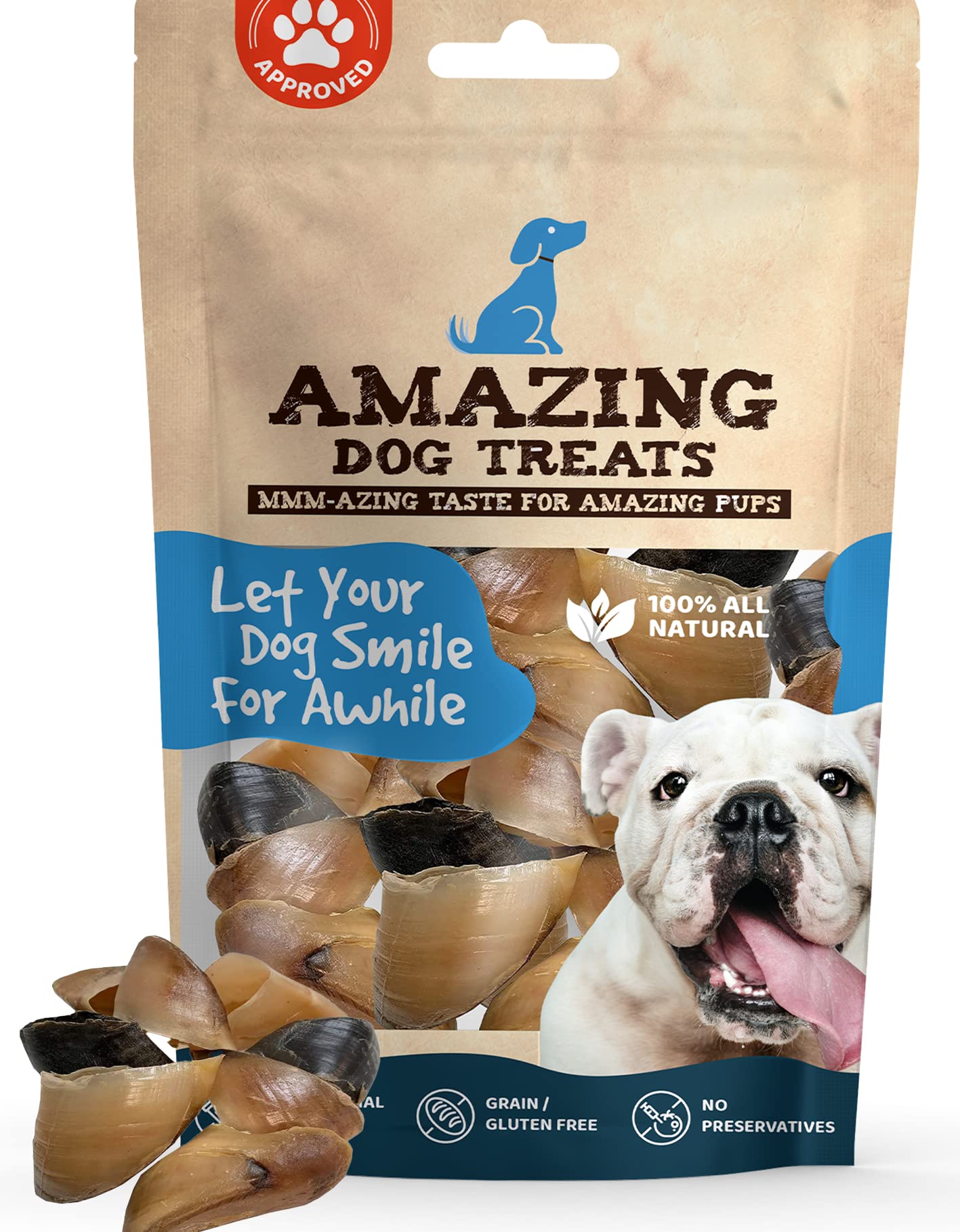 Premium Natural Cow Hoof Dog Chews - 10pc All-Natural Grass-Fed Beef Hooves Treats for Dogs - Safe & Healthy Alternative to Rawhide - Perfect for Teething, Dental Care, and Long-Lasting Chewing Fun