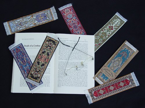 Authentic Woven Oriental Carpet Bookmarks - Red Kayseri Handmade Cloth Bookmarks - Elegant Gift for Men, Women, Teachers & Librarians - Perfect for Reading, Book Lovers & Home Decor