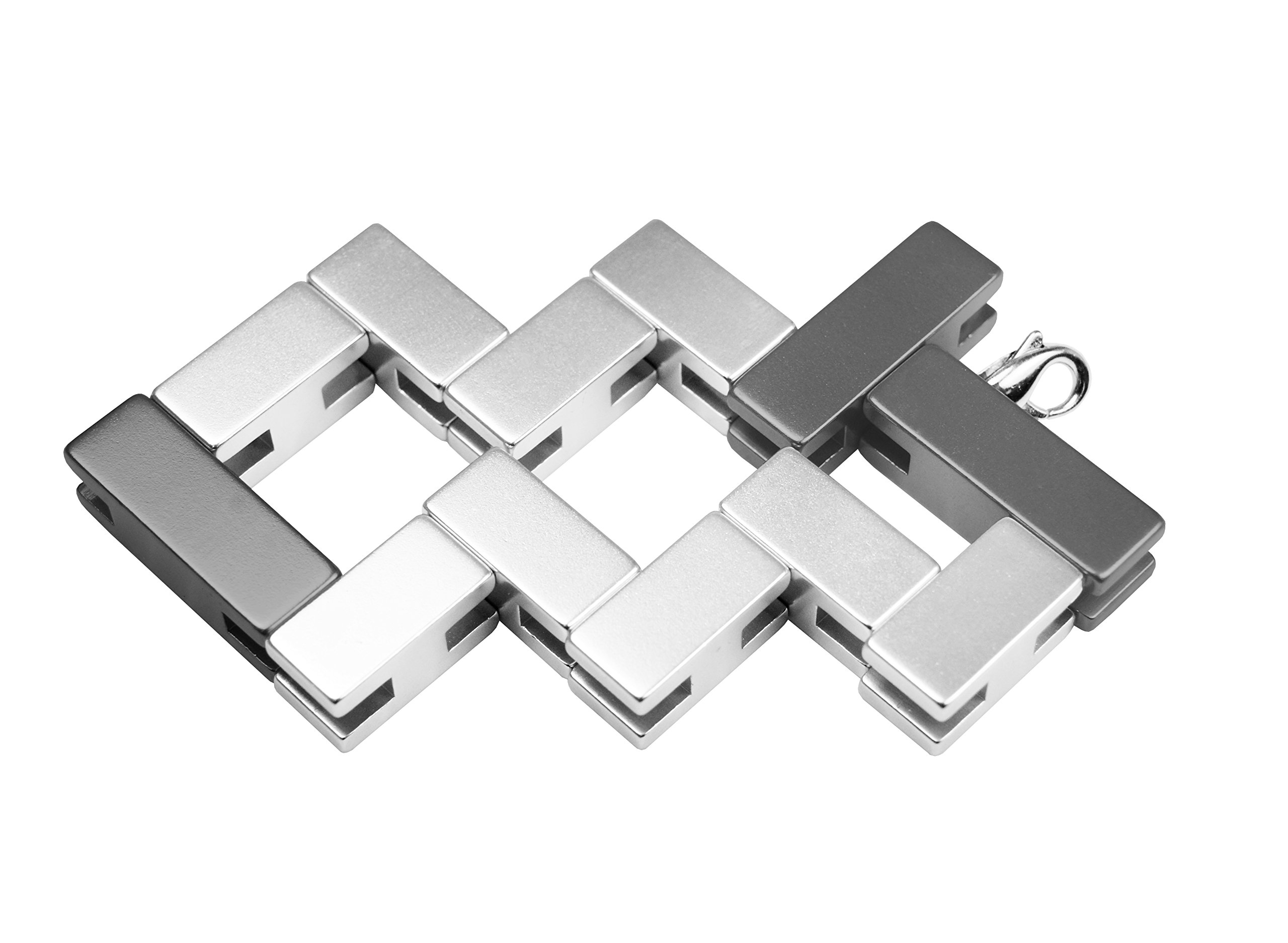 Cube Bracelet - Unique Wearable Art & Puzzle Jewelry in Iron Gray for Gifts, Fashion, and Brain Teasers