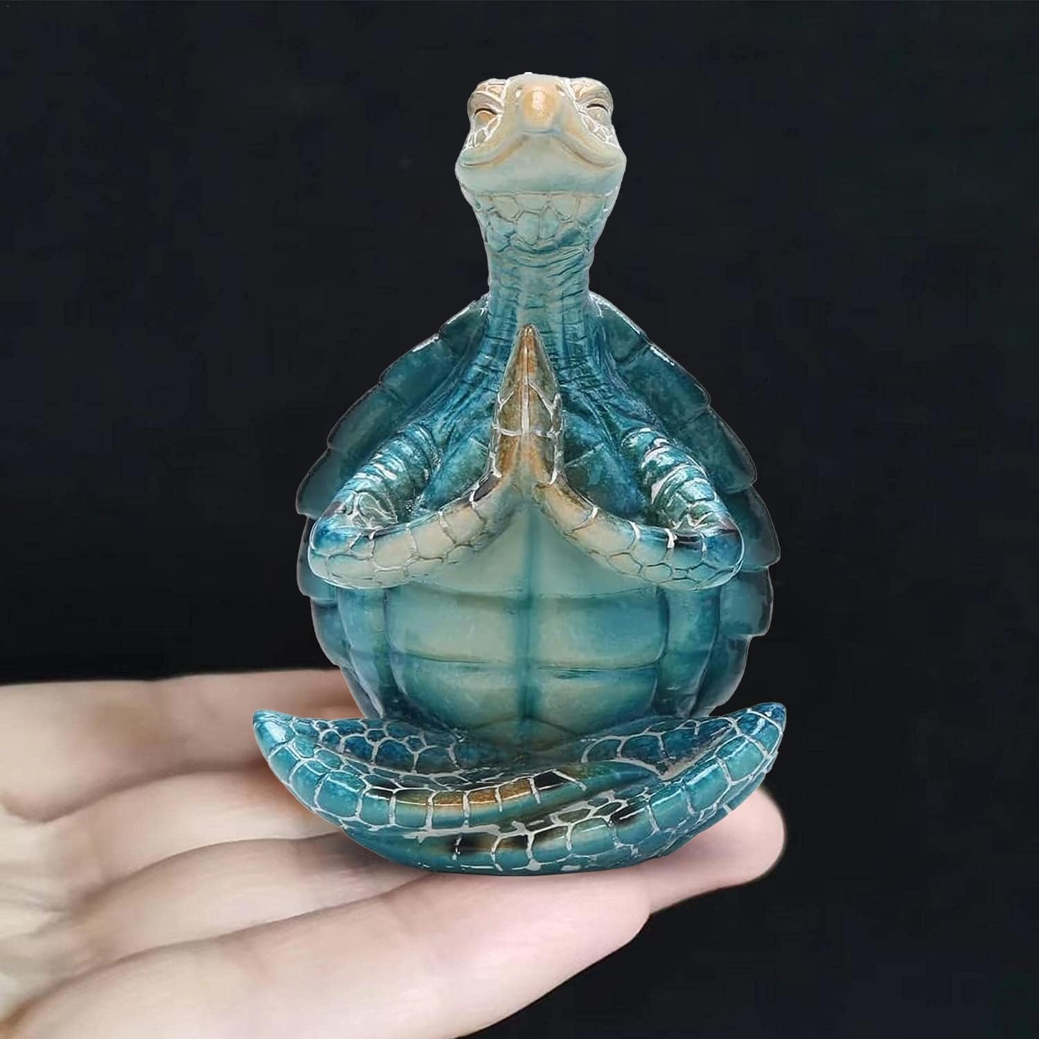 Sea Turtle Yoga & Meditation Resin Figurine - Handcrafted Coastal Zen Decor for Home & Office, Beach Theme Gift for Women, Mom, Grandma - Perfect for Yoga Studios, Meditation Spaces & Ocean-Themed Home Decor