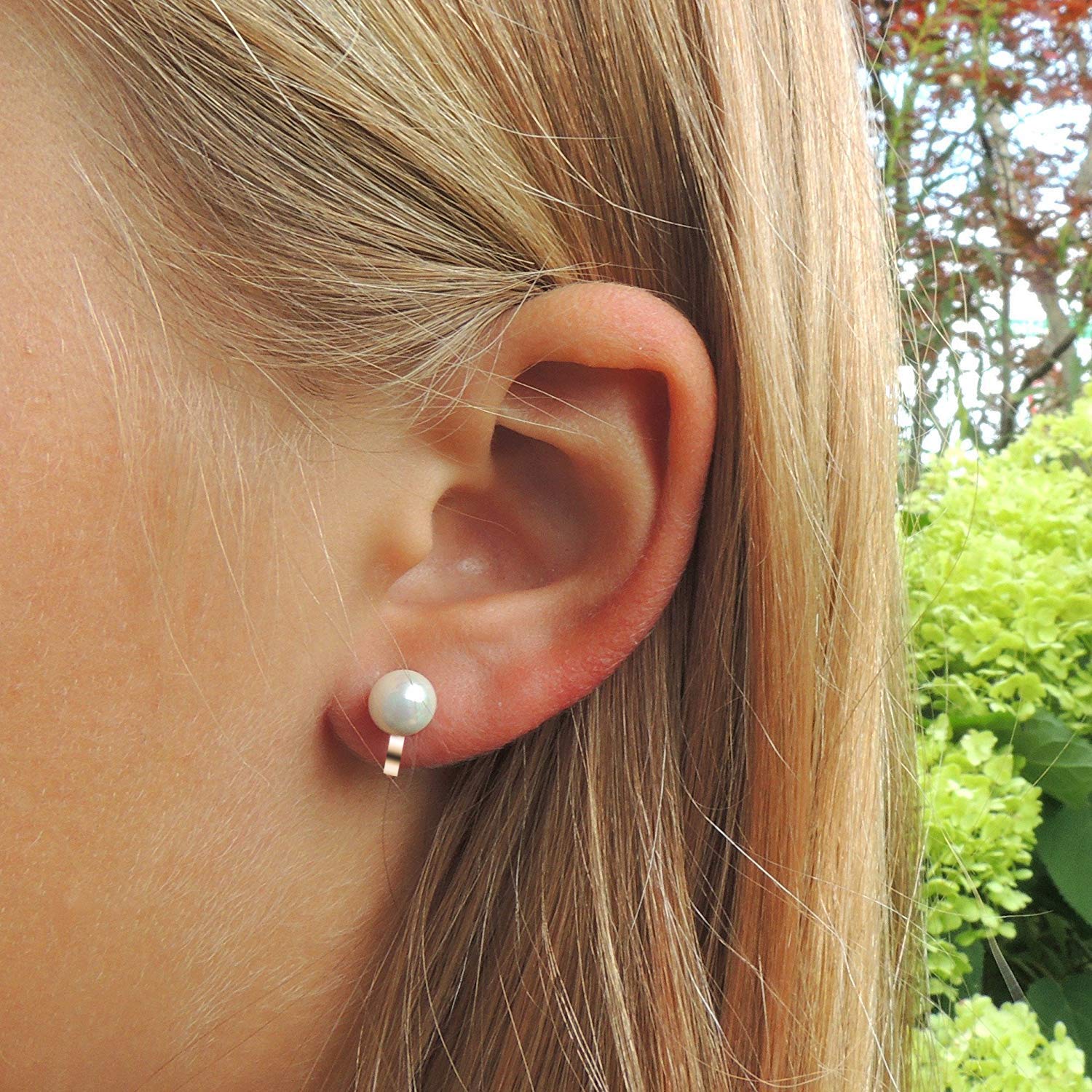 8mm Clip-On Stud Earrings with Simulated Freshwater Pearl - Non-Pierced Earrings for Women | Perfect for Weddings, Parties & Everyday Elegance (SE-08)