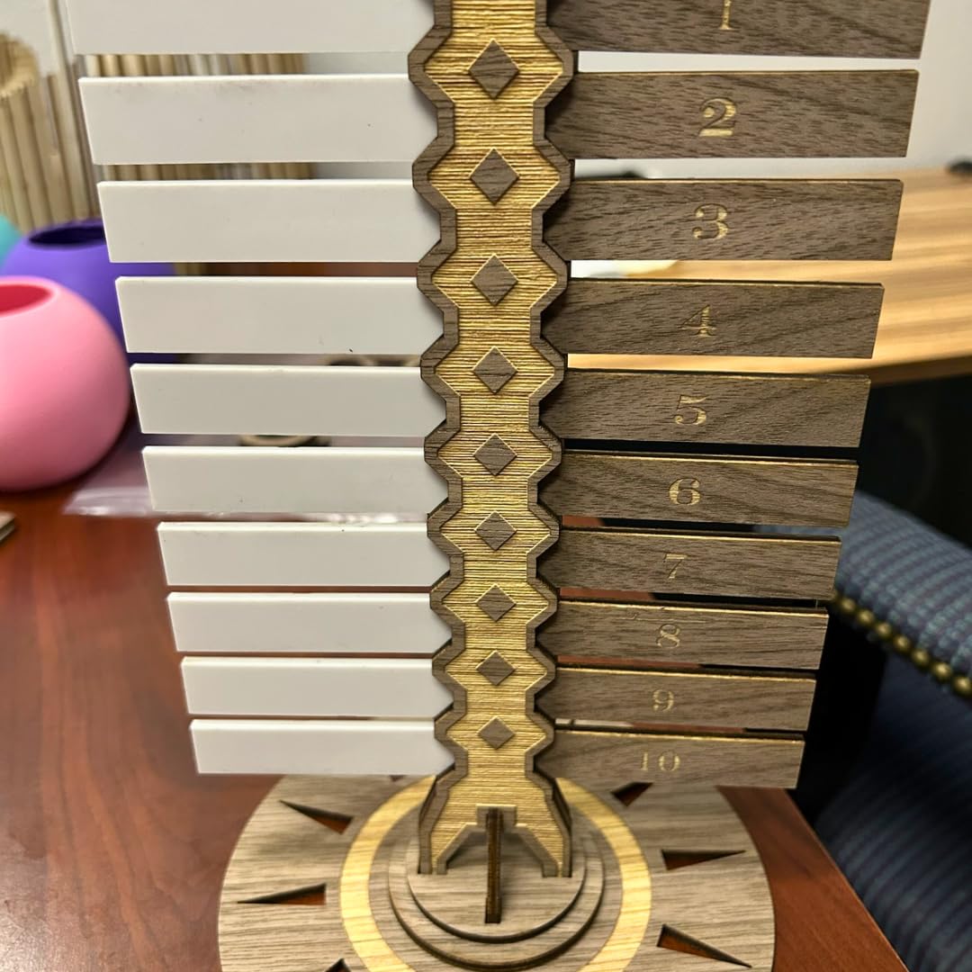 DND Dungeons & Dragons Initiative Tracker | Wooden Laser-Cut RPG Turn Counter with 20 Tabs | Tabletop Game Accessory for Combat Tracking | Made in USA | Perfect for D&D 5e Campaigns and RPG Sessions