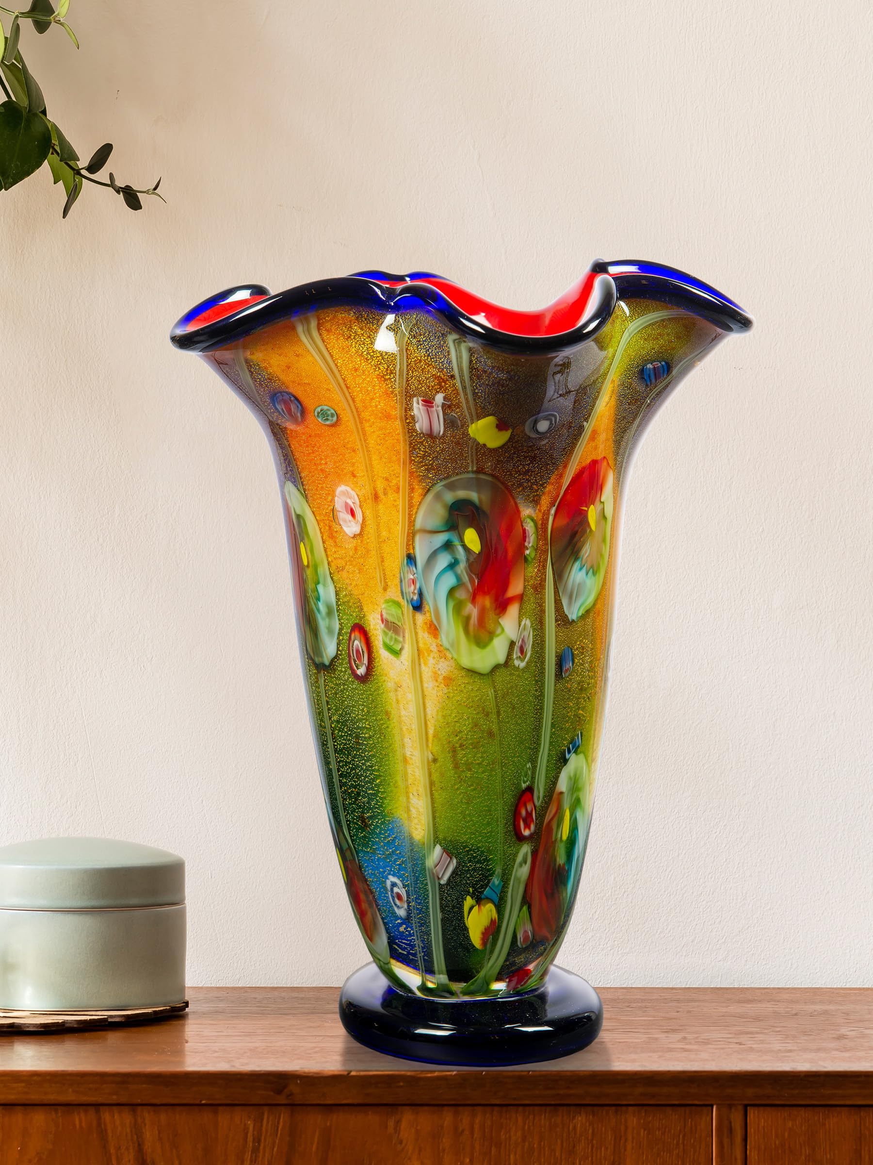 Dale Tiffany AV12101 Coast Sand Contempo Vase - Handcrafted Art Glass Vase for Home Decor, Wedding Centerpiece & Luxury Gift Idea