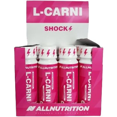 Allnutrition L Carni Shock - 12 x 80ml Liquid Carnitine Supplement for Energy & Fat Burn - Pre Workout & Weight Loss Support