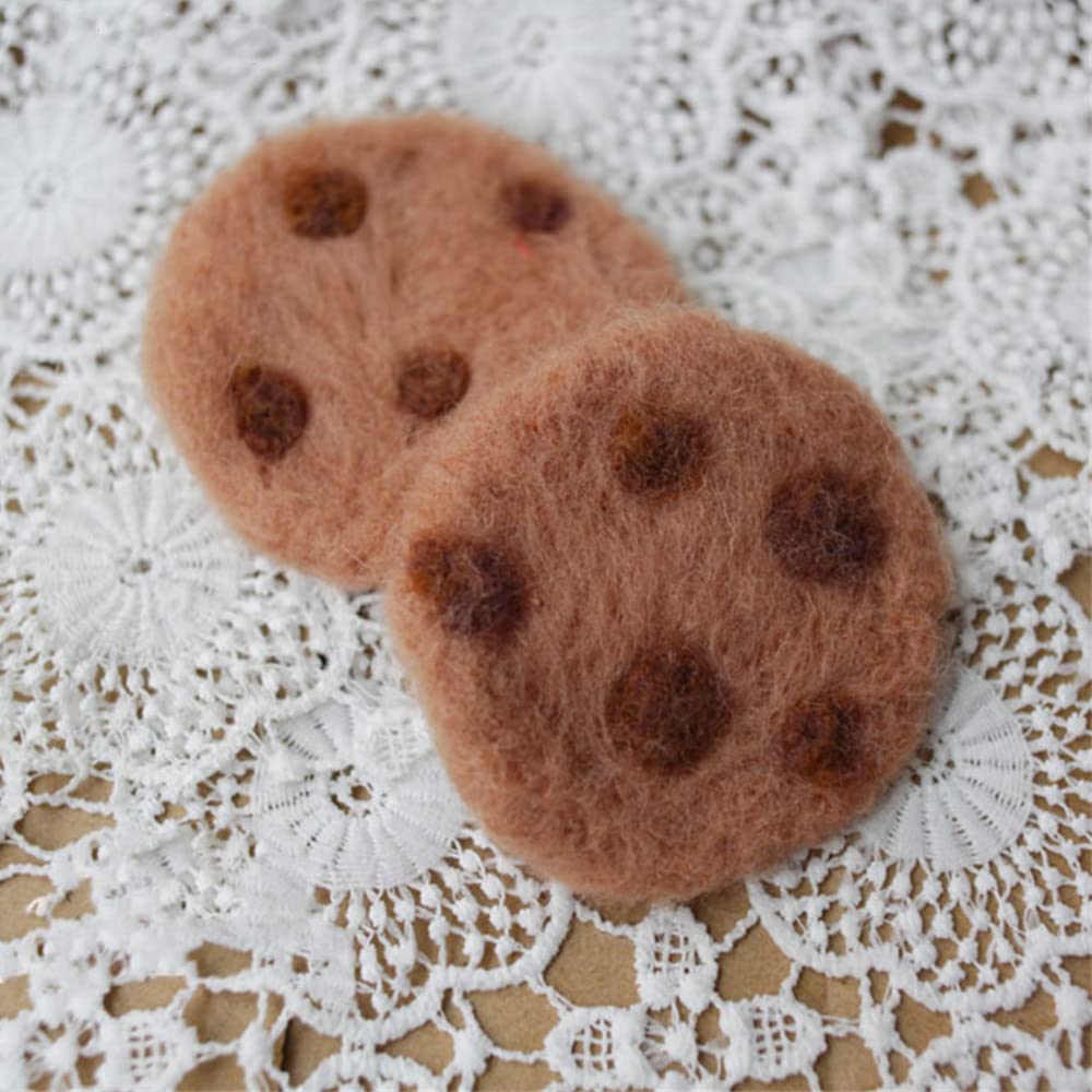 Handmade Wool Milk Cookie Photography Props for Newborn Babies - 2PCS Set | Cute Mini Baby Photo Shoot Accessories for Newborn Photography & First Birthday Decor