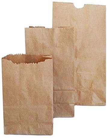 500 Pack Brown Paper Bags - 5lb Kraft Lunch Bags, Grocery & Party Bags for Takeout, Picnics, Retail Packaging & Gift Merchandise