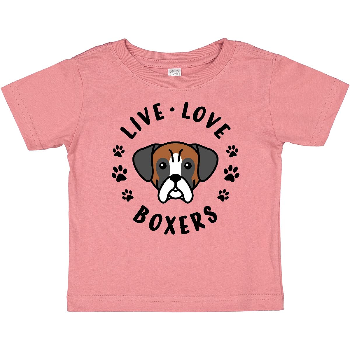 Inktastic Live Love Boxers Baby T-Shirt - Cute Cotton Toddler Tee for Boys & Girls - Perfect for Playdates, Family Photos & Casual Outings