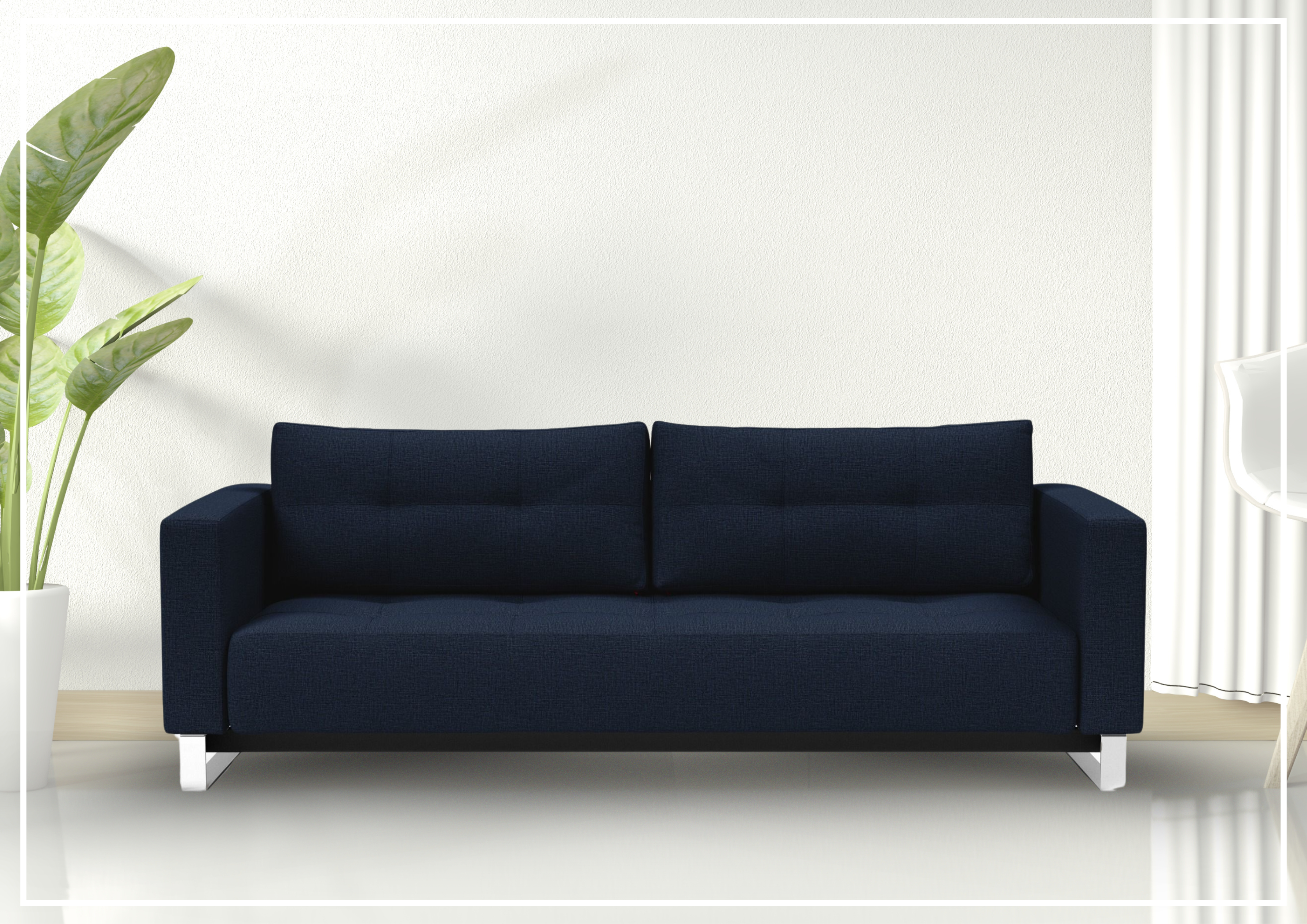 Innovation Living Cassius 2-Seater Fabric Sleeper Sofa with Ottoman - Convertible Sofa Bed for Small Spaces, Guest Room & Apartment Living - Perfect for Overnight Guests & Cozy Movie Nights