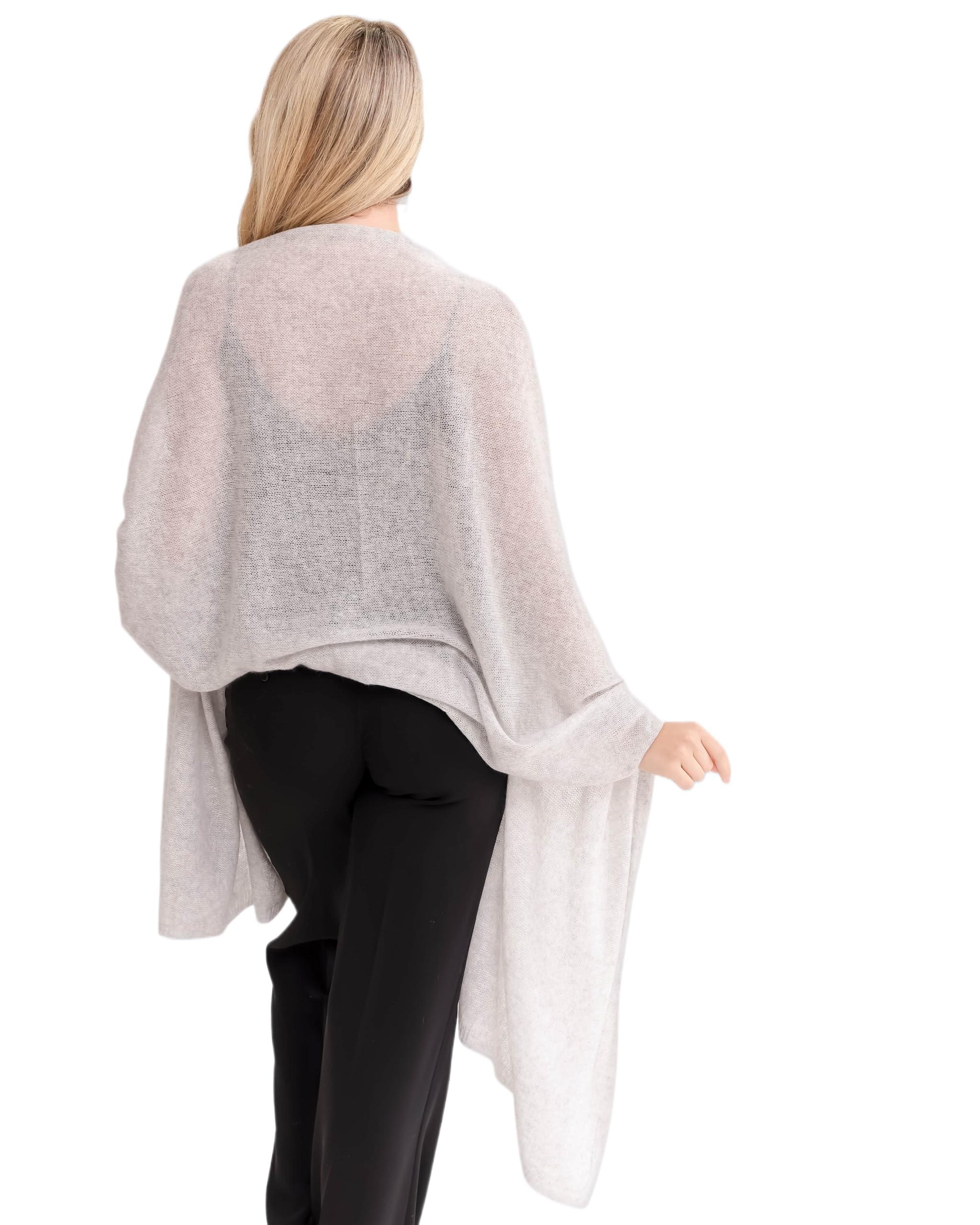 100% Pure Cashmere Lightweight Travel Wrap Shawl - Soft & Warm for Airplane, Office, and Home Use