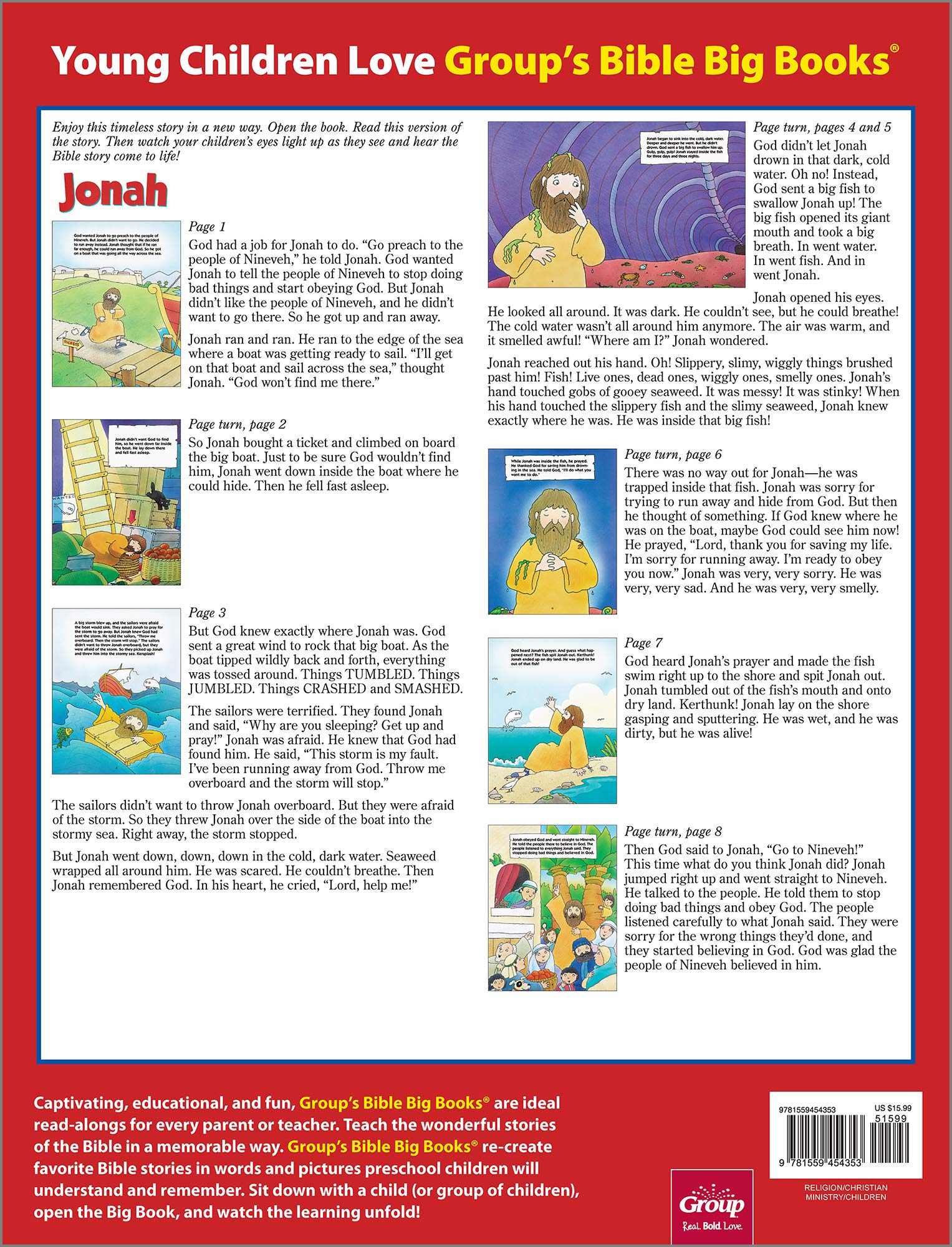Bible Big Books: Jonah - Large Print Christian Storybook for Kids & Sunday School | Perfect for Children's Bible Study & Religious Education