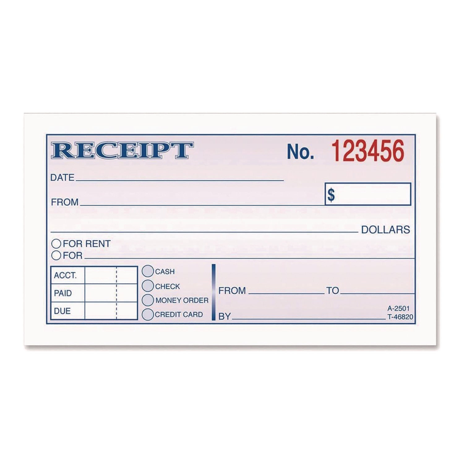 Adams® Money and Rent Receipt Book - 2-Part Carbonless Duplicate, 4.88