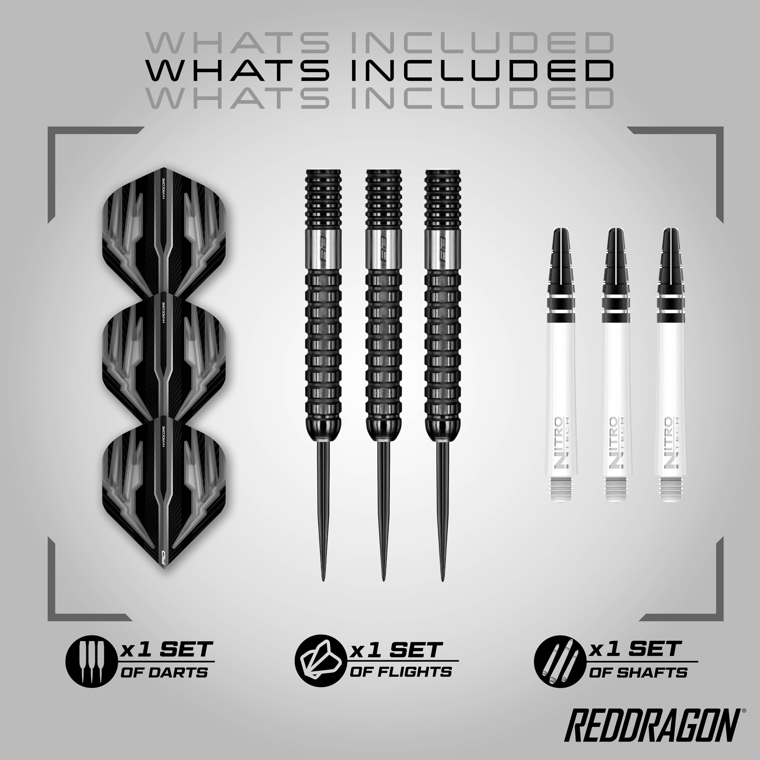 Red Dragon Carnage 1 & 2 - 90% Tungsten Steel Darts Set with Flights, Shafts, Wallet & Checkout Card | Professional Darts for Tournaments & Home Practice
