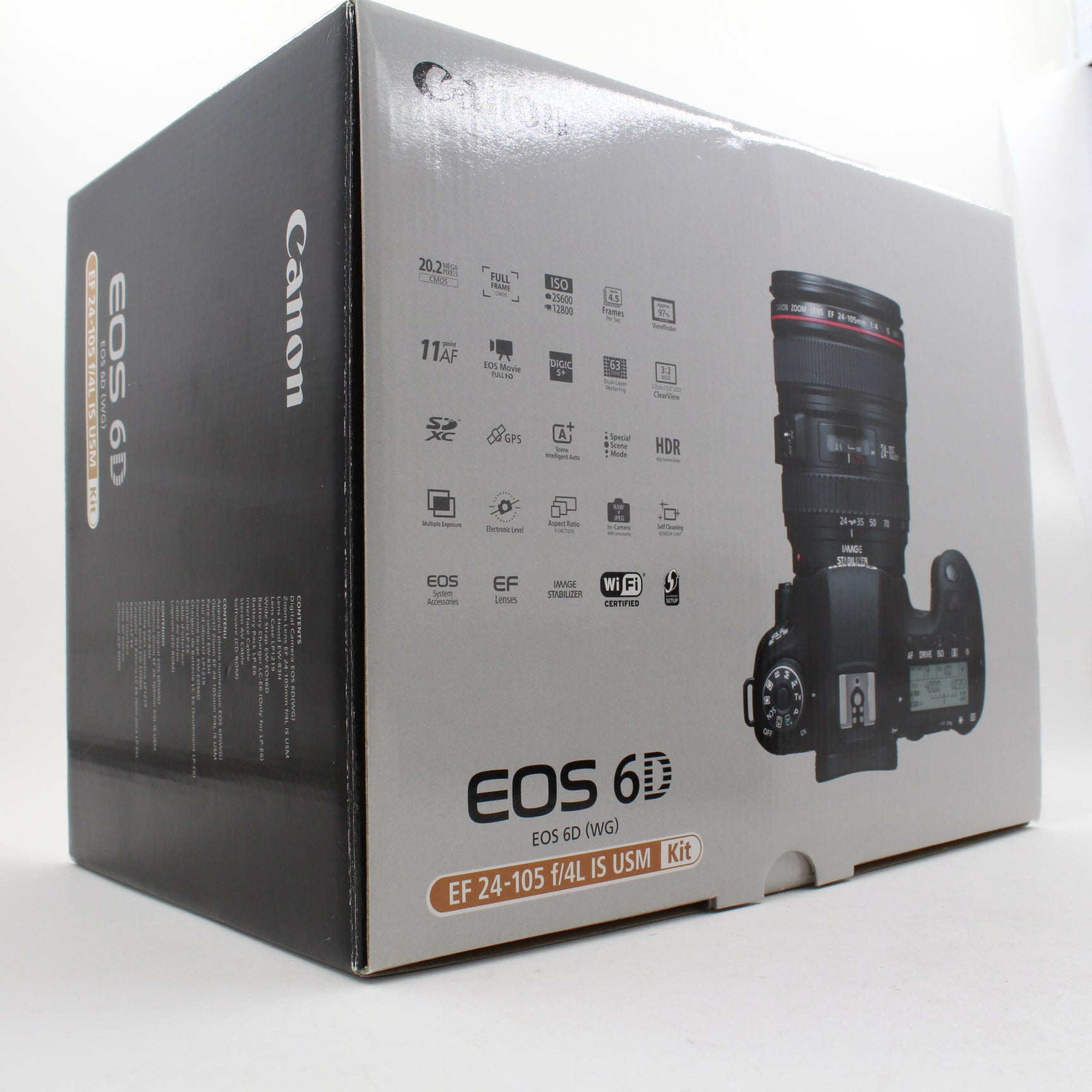Refurbished Canon EOS 6D Full Frame DSLR Camera with EF 24-105mm f/4L IS USM Lens (Box Included) - Perfect for Professional Photography & Travel Videography