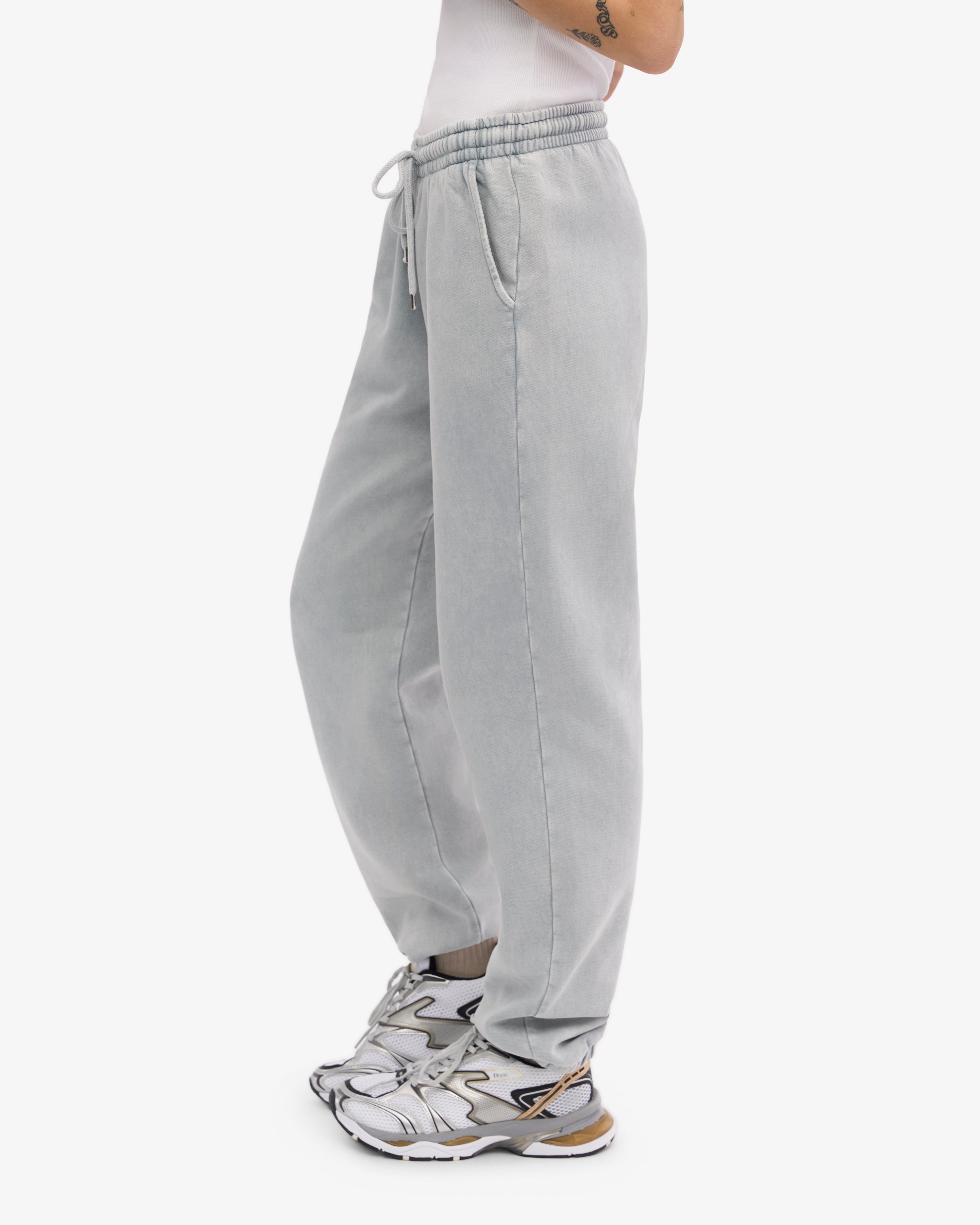 Organic Cotton Sweatpants for Women & Men - Soft Faded Grey Joggers for Lounge & Workout - Comfortable Casual Pants for Home, Gym & Travel