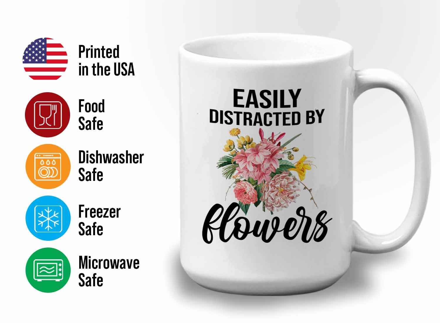 Bubble Hugs 15oz White Gardening Coffee Mug - Funny Gardener Gift for Plant Lovers - Perfect for Morning Coffee in the Garden or Office Desk Decor