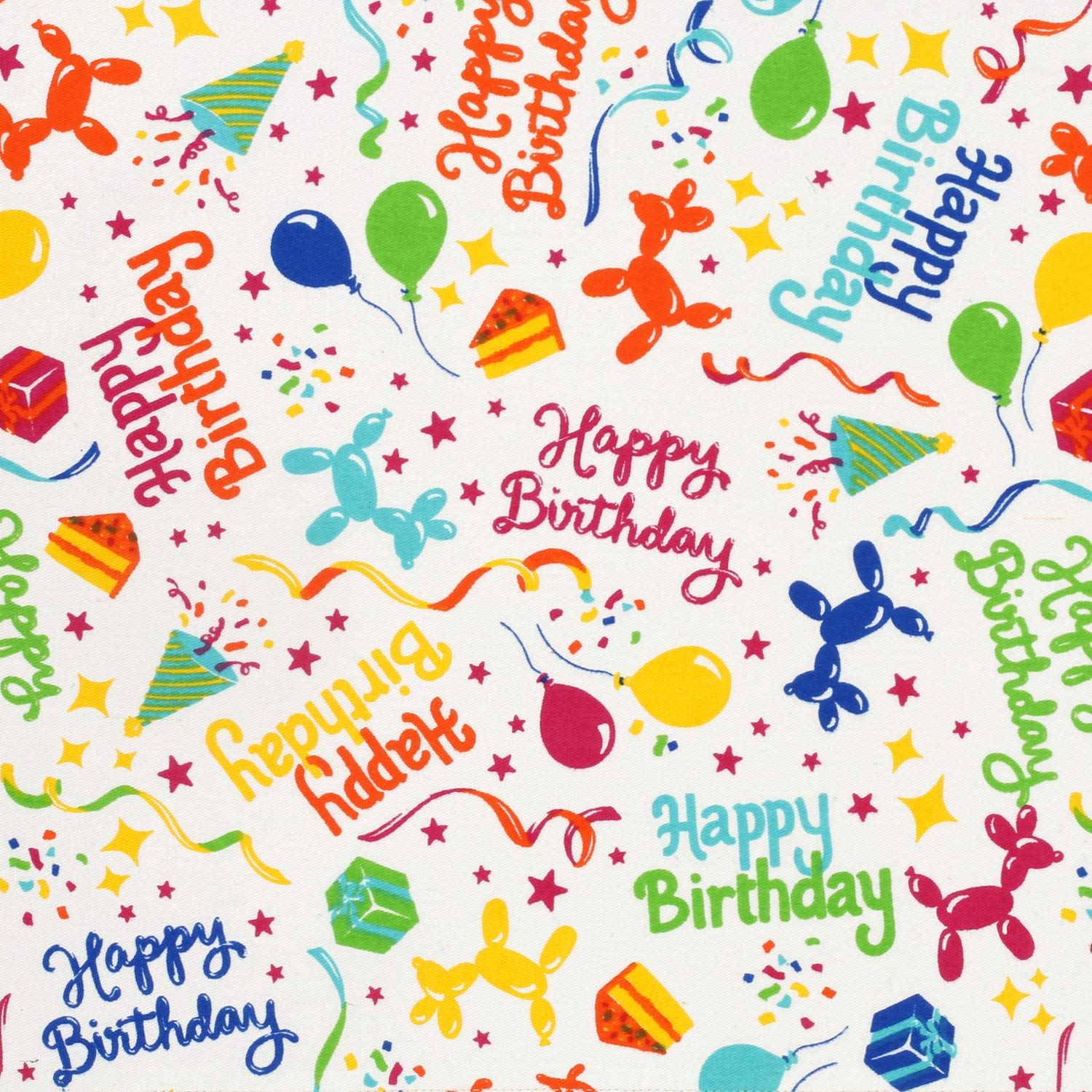 Happy Birthday Balloon Dogs Cotton Tablecloth - 60 Inch Round Washable Party Decor for Kids, Adults, Home & Outdoor Celebrations
