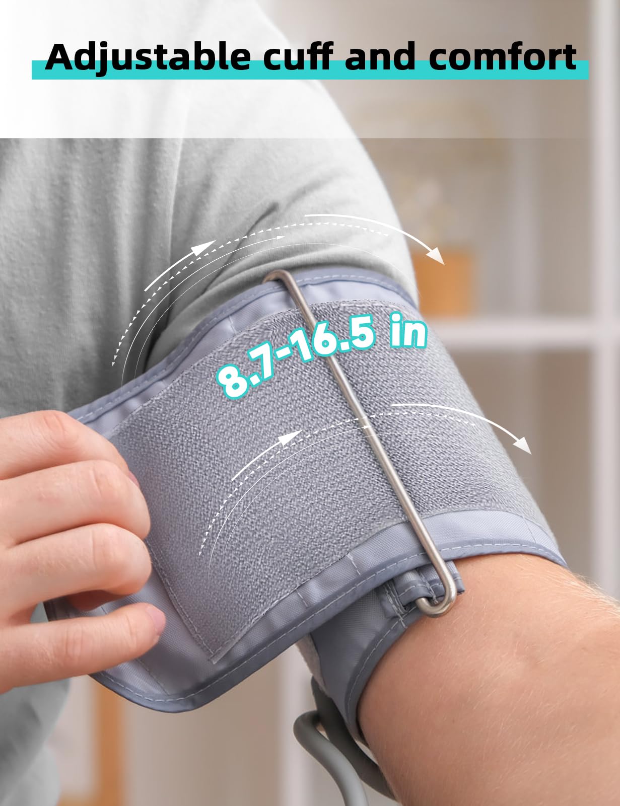 AILE Digital Blood Pressure Monitor for Home Use - Large LED Backlit Screen, Adjustable Cuff (22-42cm), Accurate Upper Arm BP Machine - Perfect for Seniors & Health Monitoring
