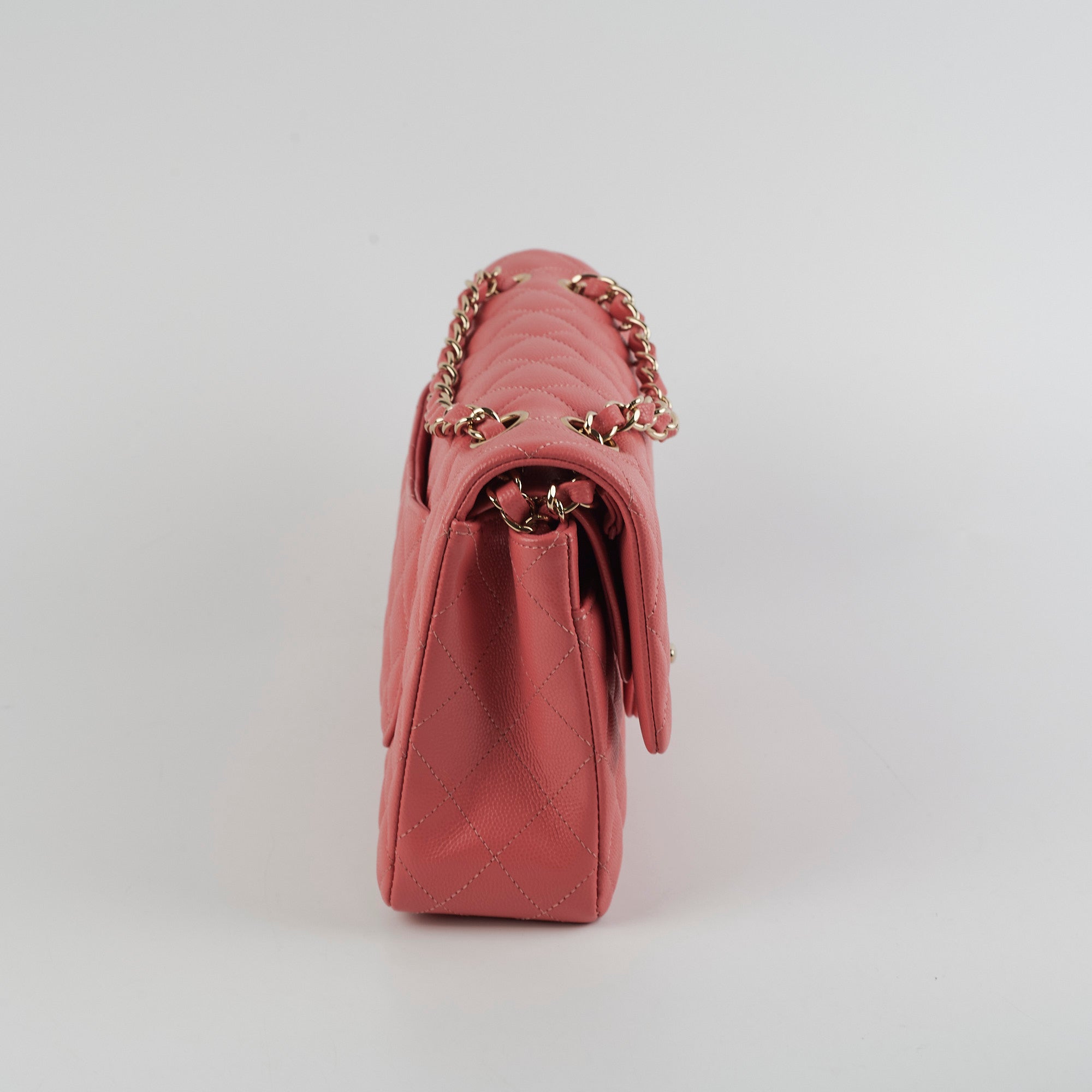 Chanel Caviar Leather Medium/Large Double Classic Flap Bag in Pink - Luxury Handbag for Women, Perfect for Parties, Weddings & Everyday Elegance