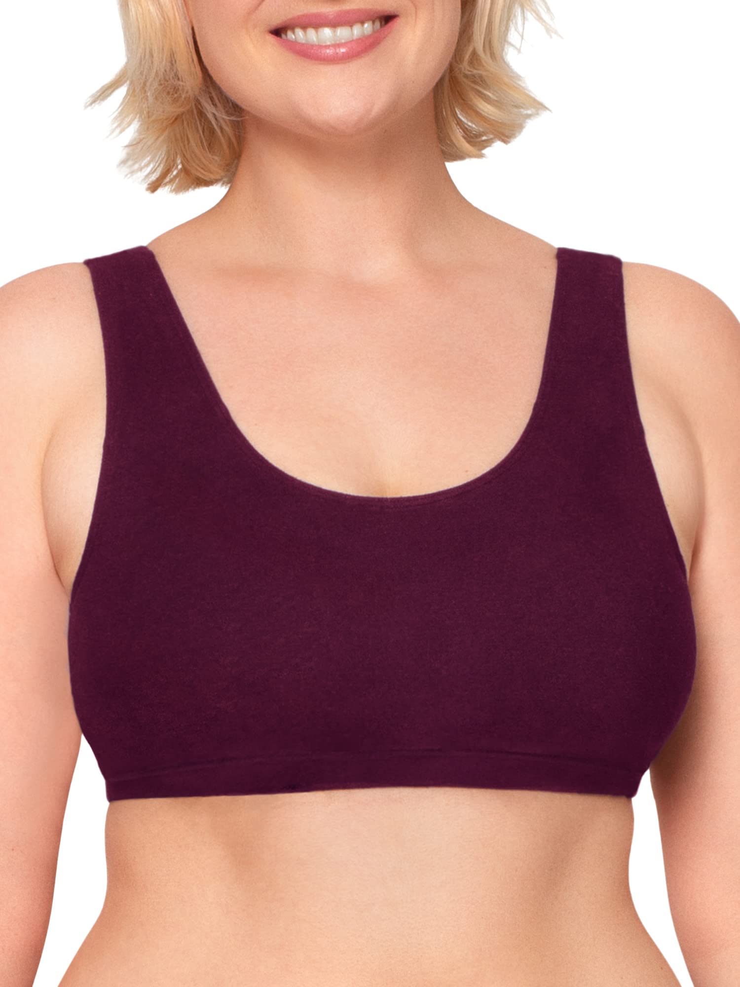 Fruit of the Loom Women's Built-Up Tank Style Sports Bra 3-Pack - Breathable Workout Tops for Yoga, Gym & Running