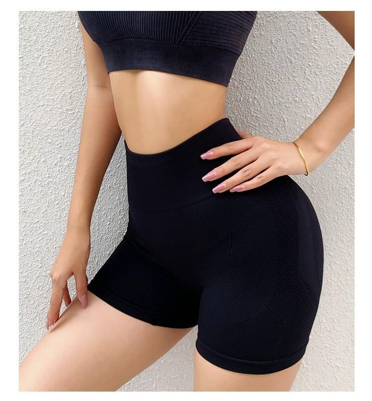 Fshway Women's High Waisted Booty Scrunch Seamless Workout Shorts - Gym, Running, Cycling & Fitness Shorts for Women - Perfect for Yoga, HIIT, Jogging & Active Wear