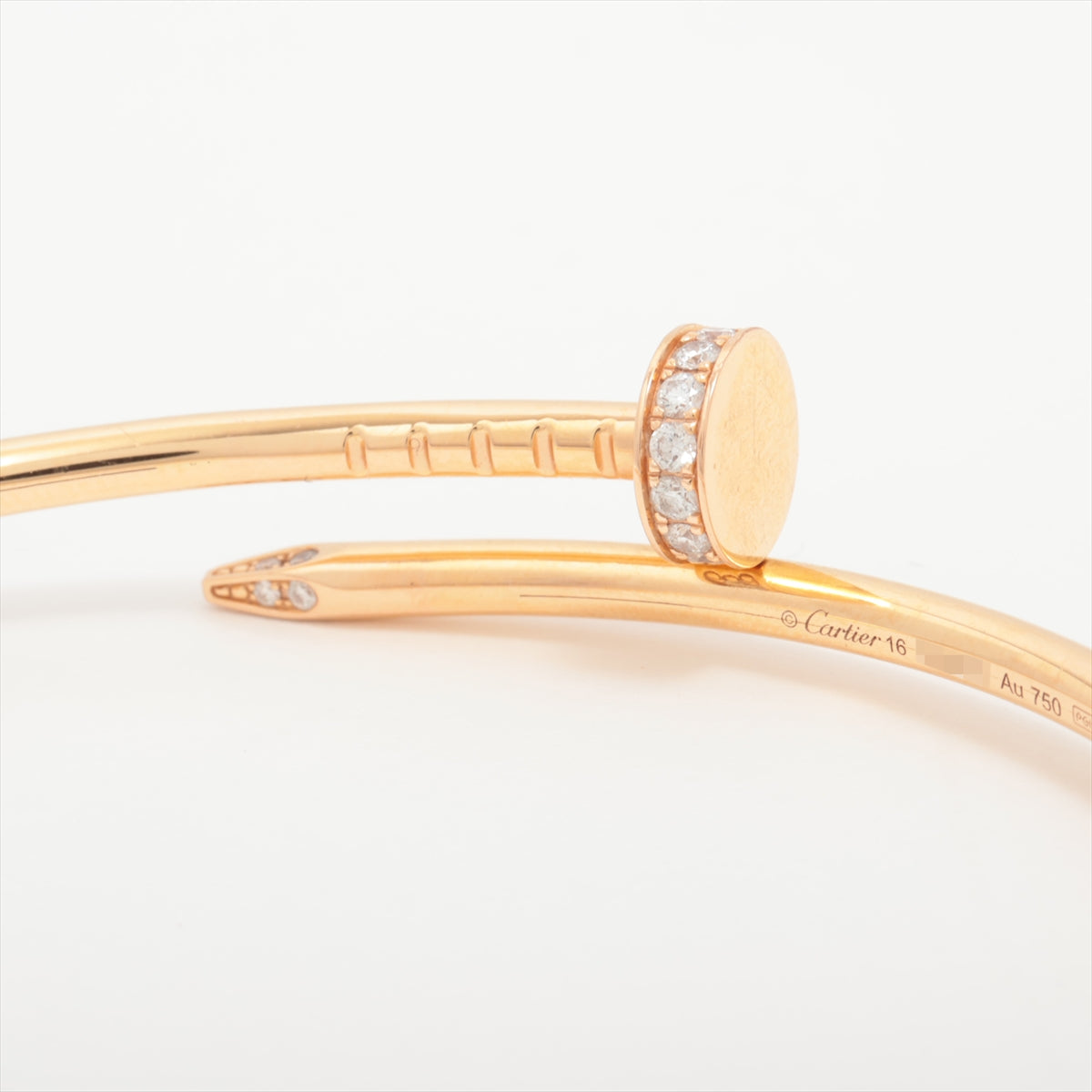 Cartier Juste un Clou SM Diamond Bracelet 18K Rose Gold Size 16 - Luxury Jewelry Gift for Women, Anniversary & Special Occasions