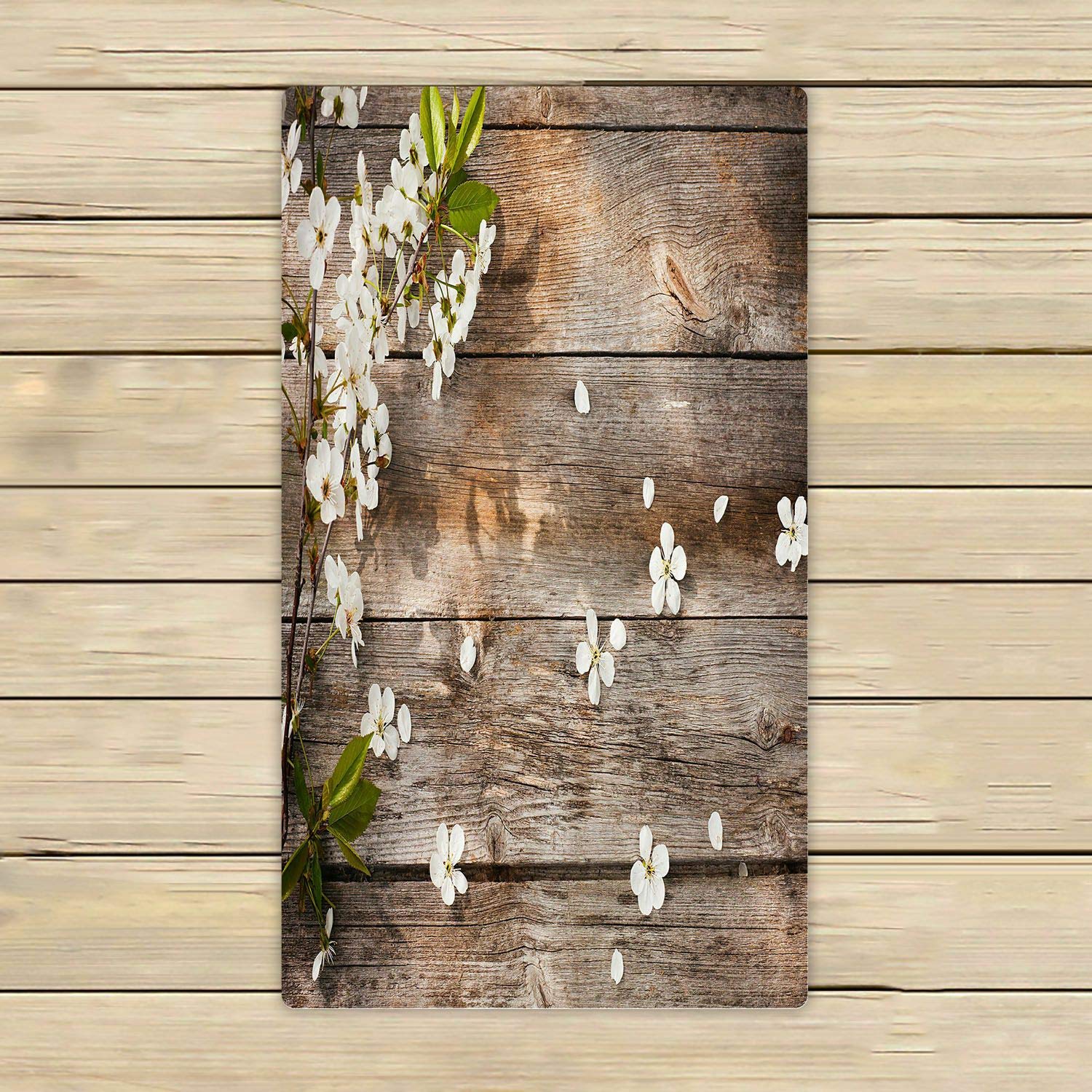 ABPHQTO Floral Print Wooden Towels - 16x28 Inch Soft Absorbent Beach, Bath, Pool, Spa & Travel Towel - Perfect for Summer Outings, Gym, Yoga & Outdoor Activities