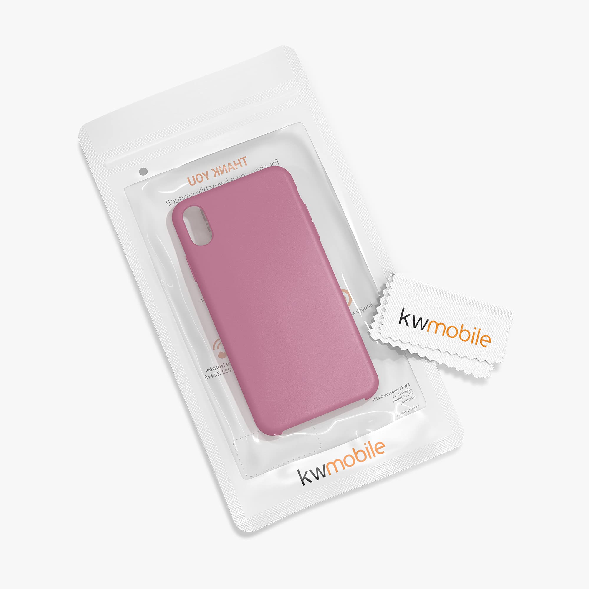 kwmobile Shockproof TPU Silicone Case for Apple iPhone XR - Soft Matte Finish Dark Rose Protective Phone Cover - Perfect for Everyday Use, Work & Travel