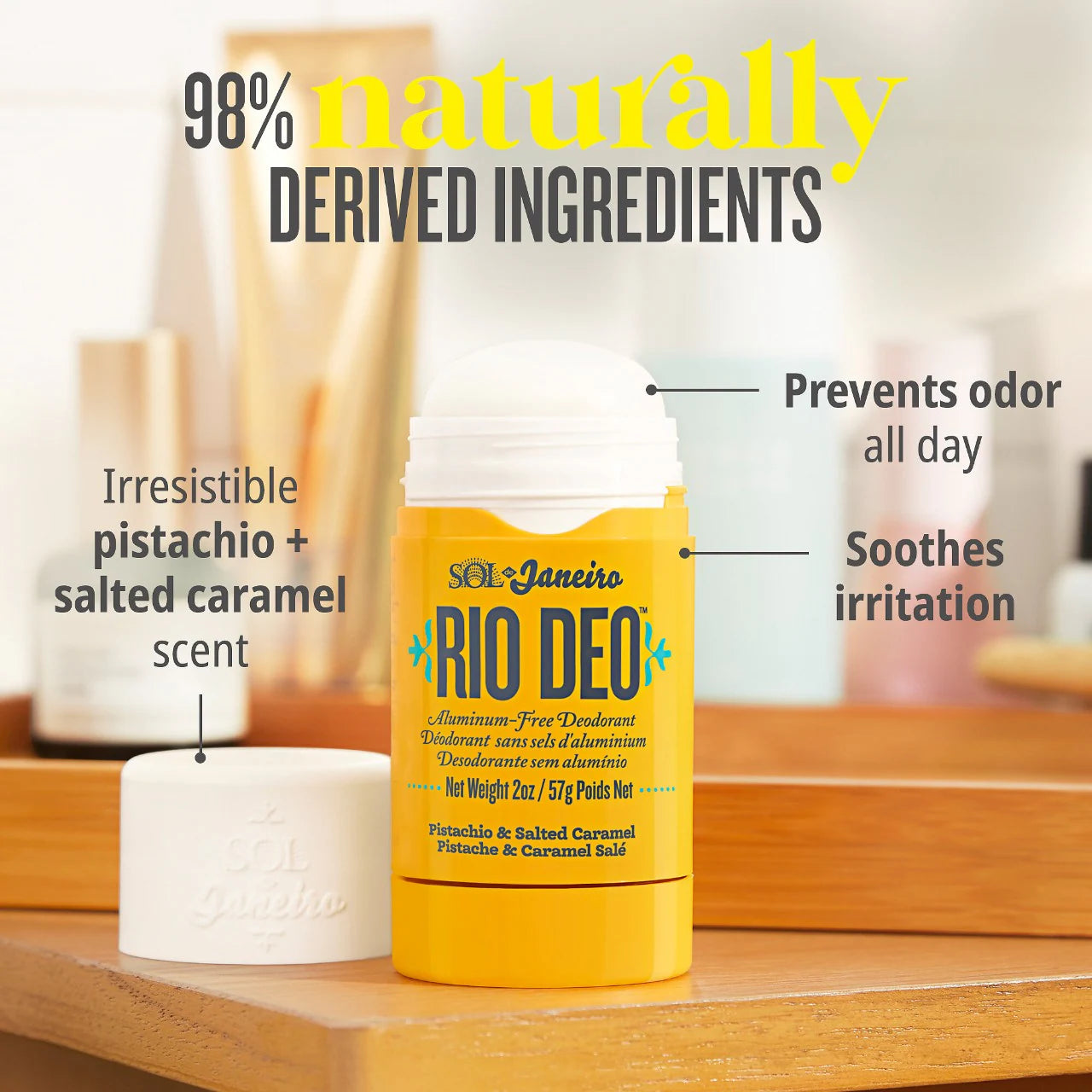 Sol de Janeiro Rio Deo Aluminum Free Deodorant - Natural & Vegan Deodorant for Women & Men - Fresh & Long-Lasting Protection - Perfect for Gym, Work & Daily Use