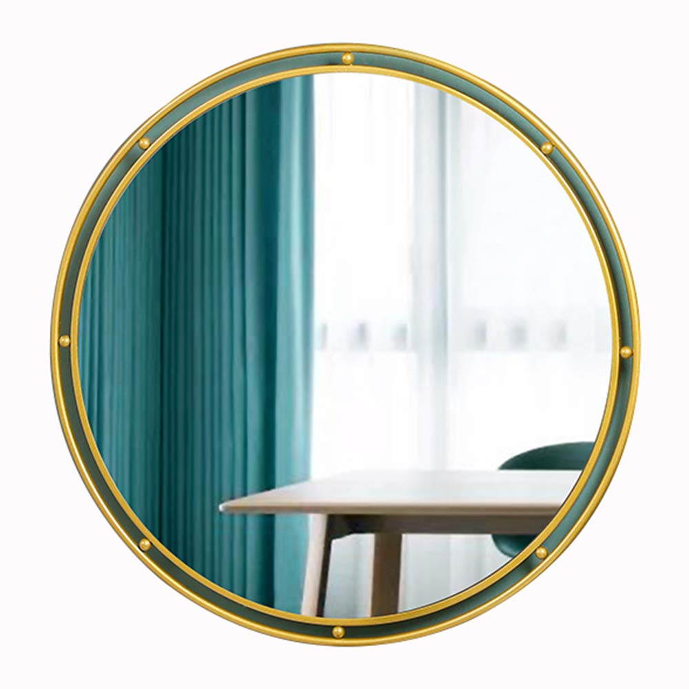 Vintage Round Metal Frame Wall Mirror - 21.6