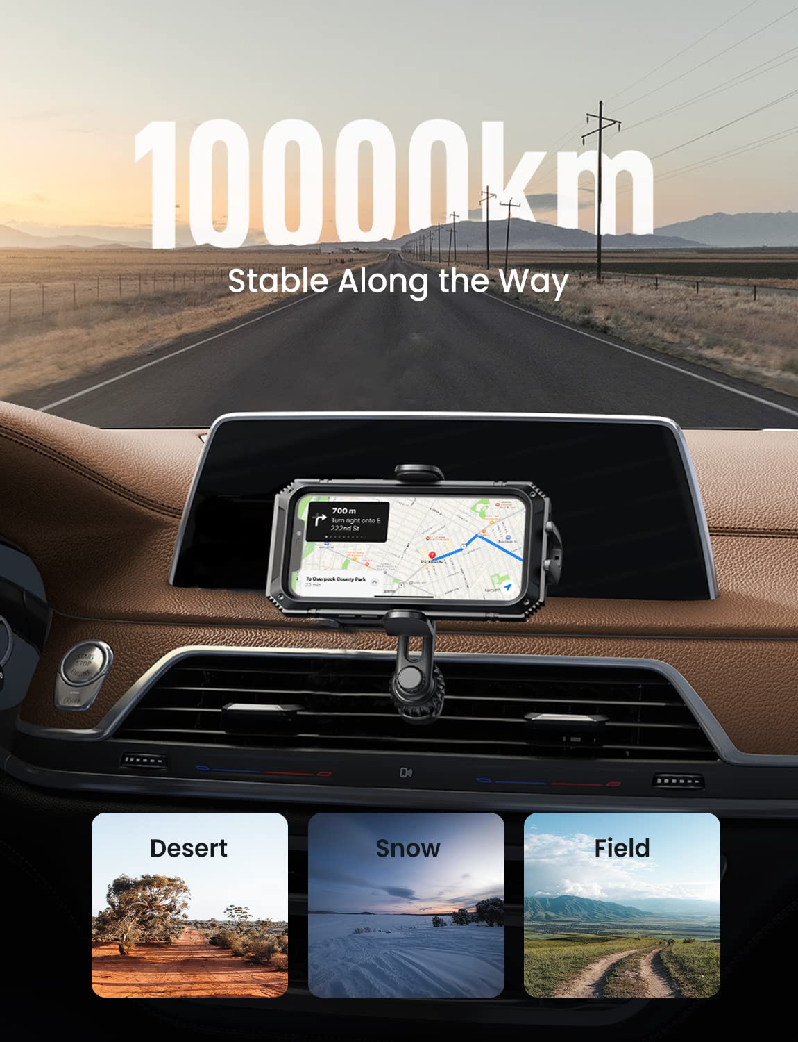 LISEN Universal Car Phone Holder Mount - Vent Clip with Metal Hook, Hands-Free Car Phone Stand for iPhone 16/16e/15 Pro Max/Plus & Samsung S25 [2 Hook Kit] - Perfect for GPS Navigation, Rideshare & Road Trips