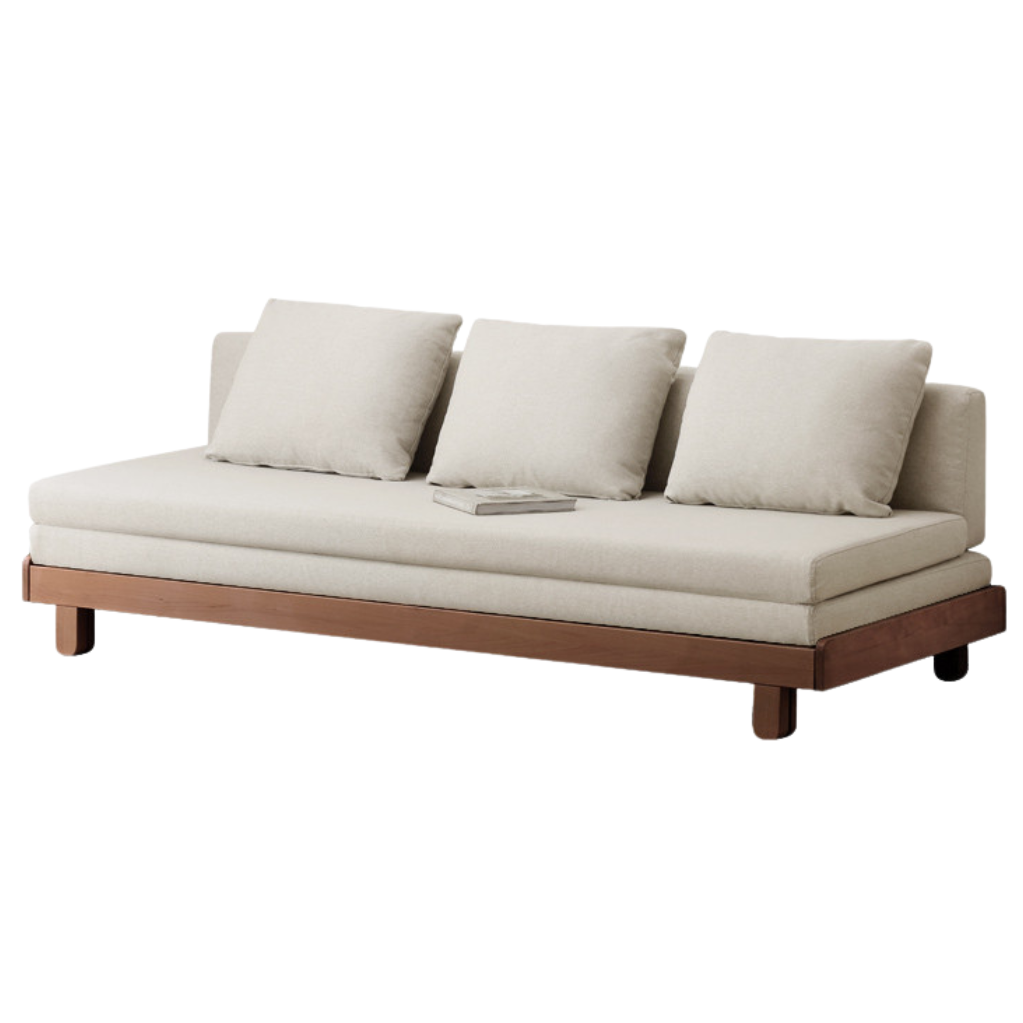 Solid Oak & Beech Wood Sofa Bed - Convertible Sleeper Sofa for Small Spaces, Guest Room & Living Room Furniture - Durable & Stylish Modern Design