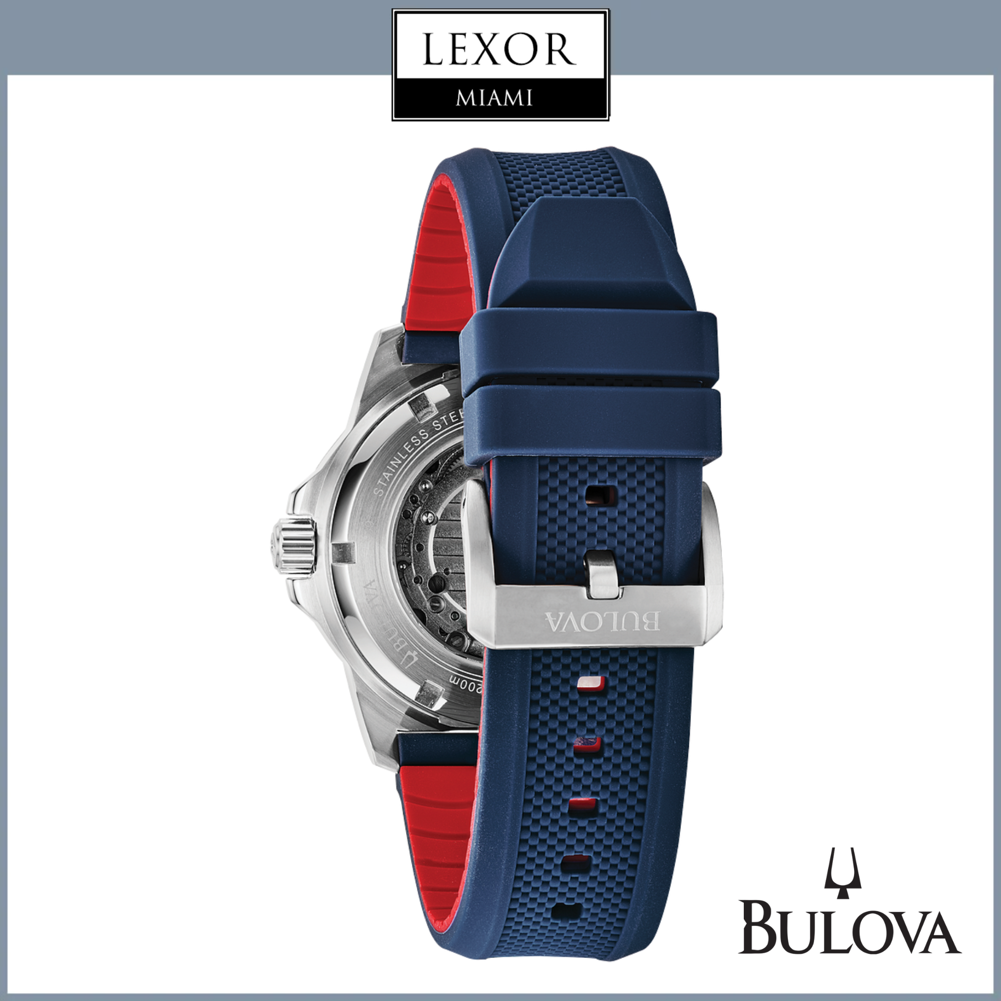 Bulova 98A225 Marine Star Men's Stainless Steel Chronograph Watch - Waterproof Diver Watch for Swimming, Sailing & Outdoor Adventures