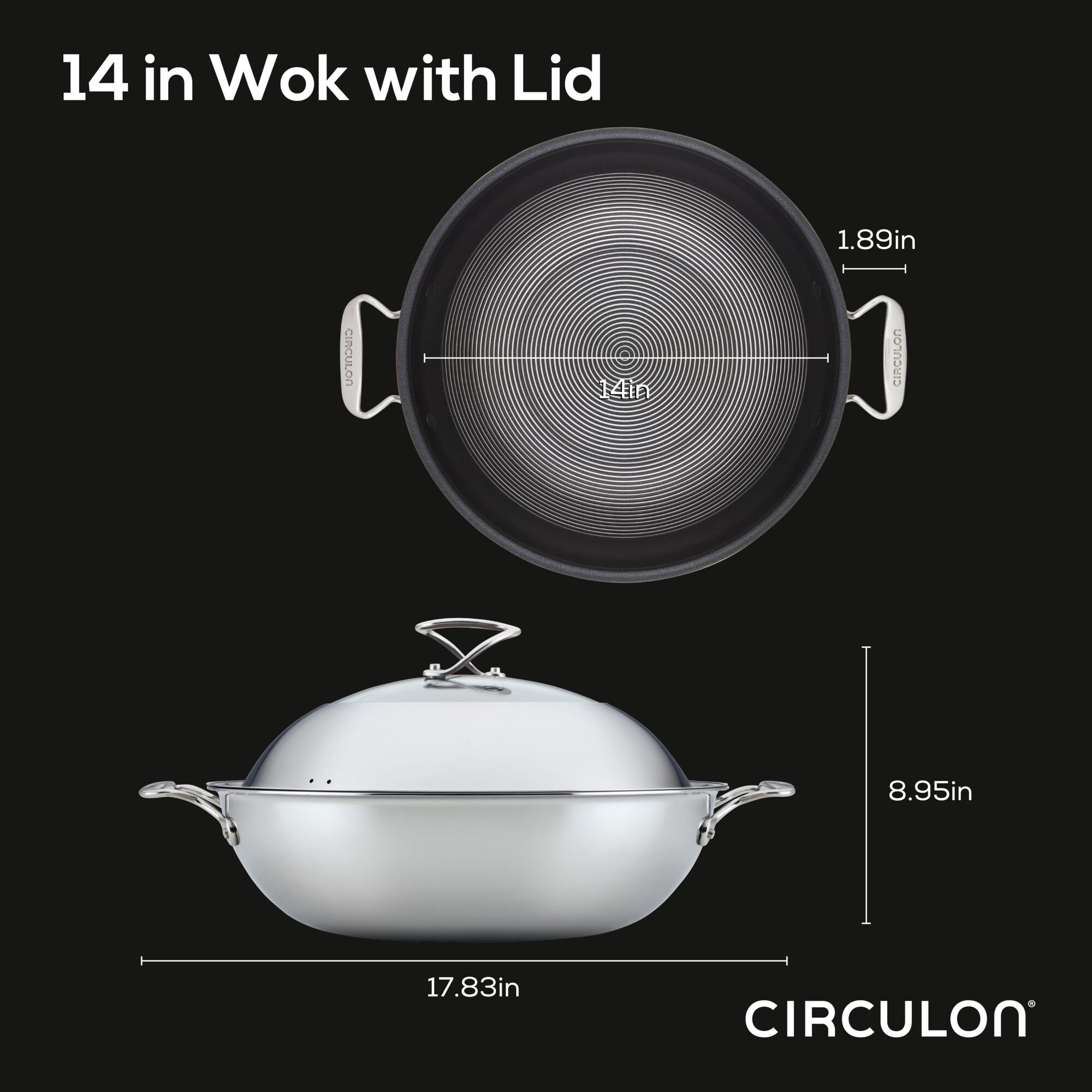 Non-Stick Wok Pan with Glass Lid & Hybrid SteelShield Technology - Best for Stir-Fry, Sauteing & Asian Cooking - Perfect for Gas, Electric & Induction Stoves