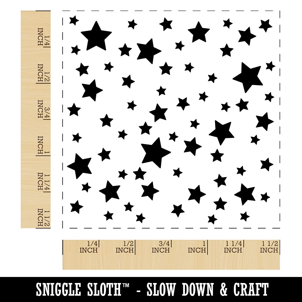 Cluster of Stars Self-Inking Rubber Stamp - 1.5 Inch Large Red Ink Stamper for Scrapbooking, Card Making & DIY Crafts