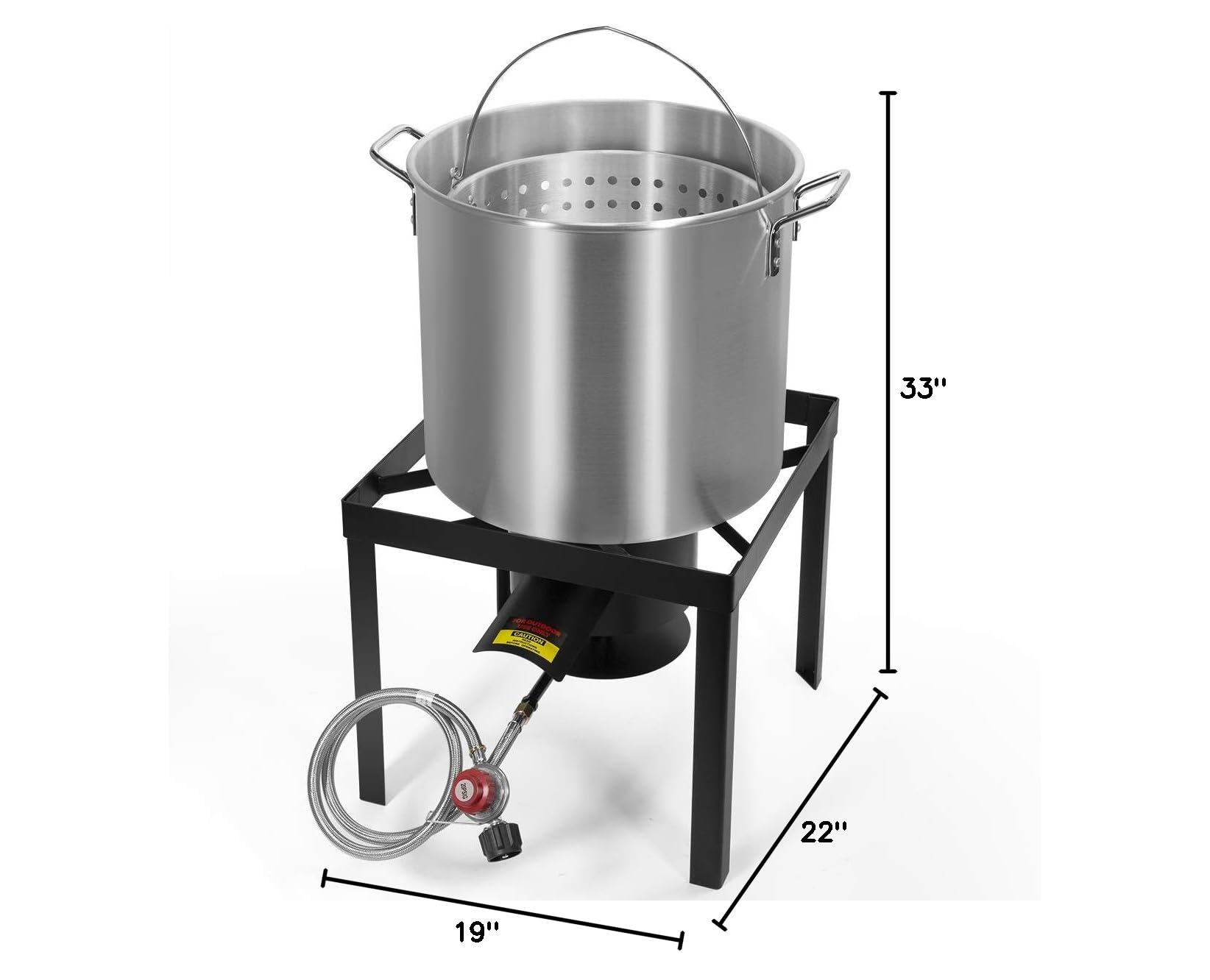 Barton X-Large 64 Qt Aluminum Turkey Fryer with 100,000 BTU High-Pressure Burner - Perfect for Outdoor Cooking, BBQ, Clam Bakes & Large Gatherings