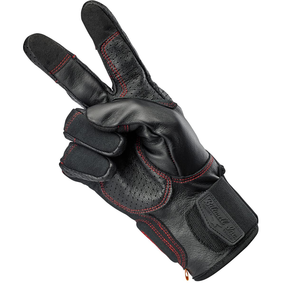 Biltwell Borrego Motorcycle Gloves - CE Certified, Abrasion Resistant, Shock Absorbing, Hard Knuckle Protection (Redline) - Ideal for Street Riding, Cruisers & Adventure Biking