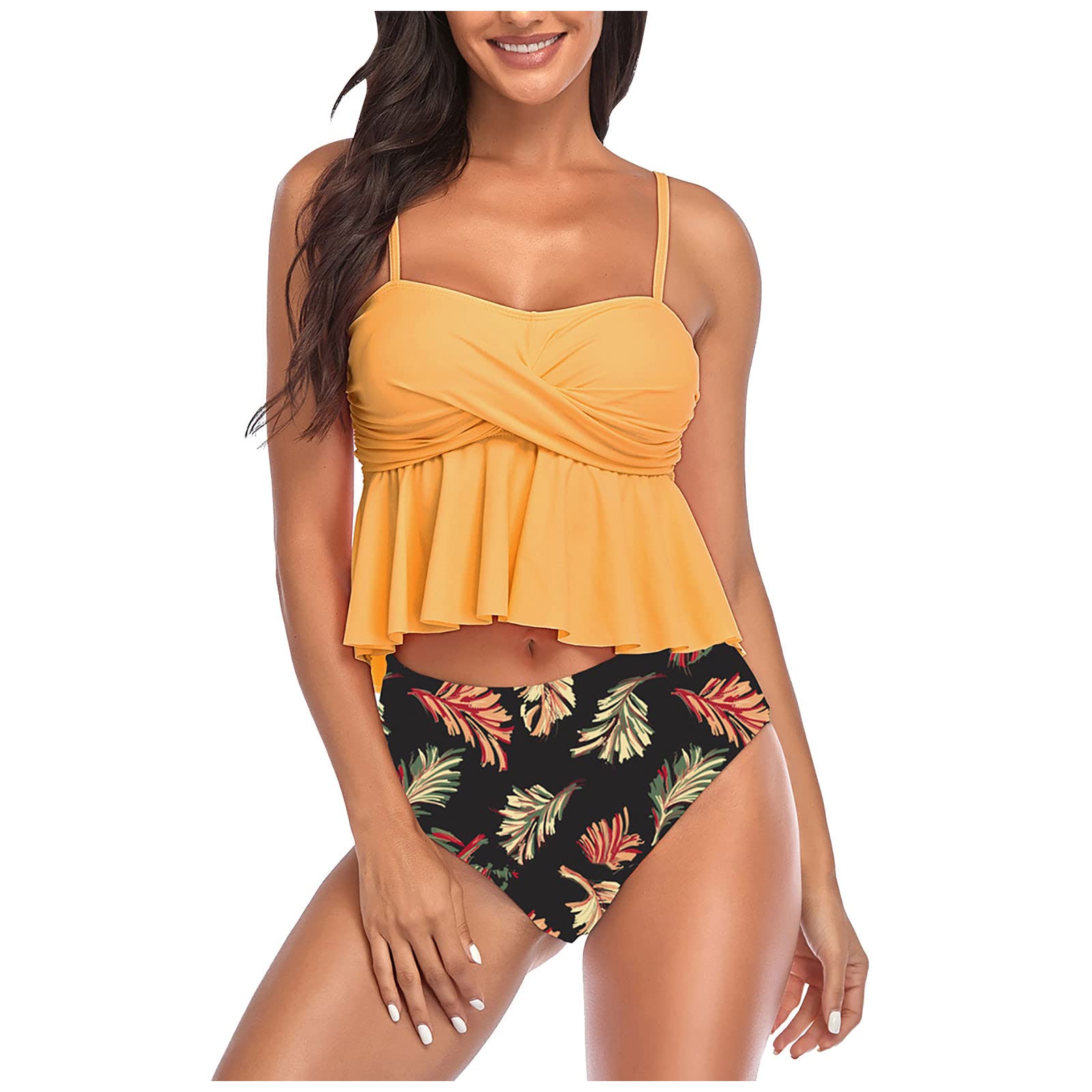 Women's Push Up Bikini Top - Sexy Solid Color Swimsuit Set with Split Design for Beach, Pool & Summer Vacation
